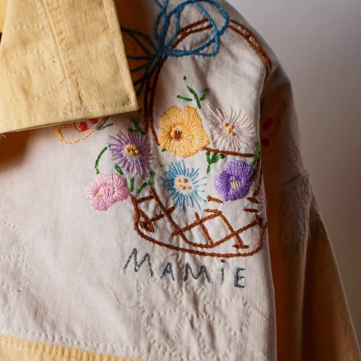 Handmade Antique Boxy Chore Work Handmade Quilt Thrashed Repair Size US XL / EU 56 / 4 - 4 Thumbnail