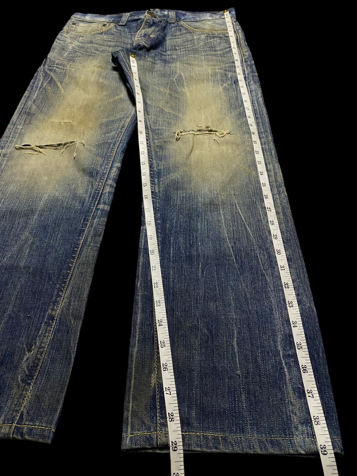 Edwin Vintage Edwin Blue Trip Grunge Distressed Loose Jeans Size US 33 - 14 Thumbnail