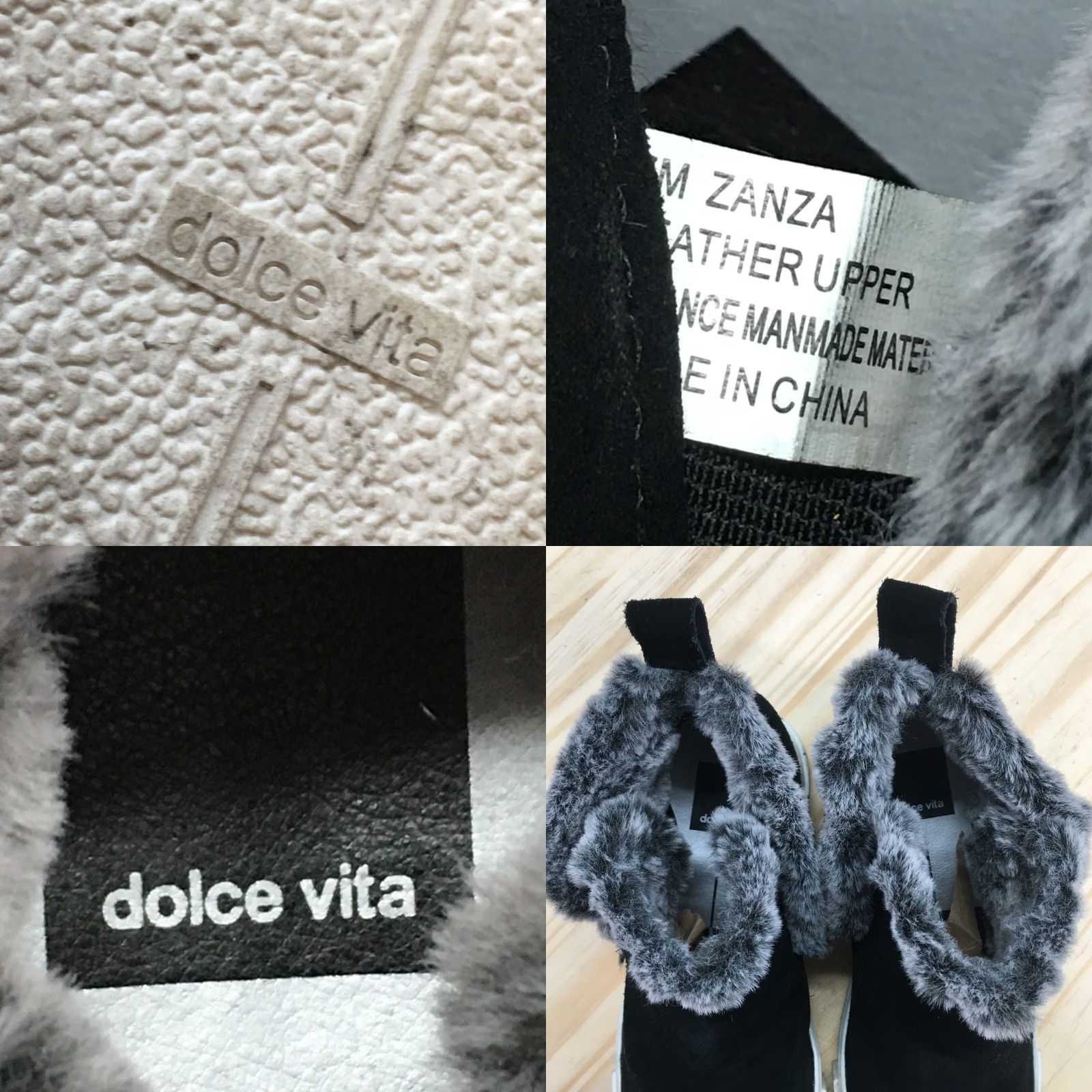 Dolce Vita Dolce Vita Sneaker Womens 7M Black Gray Zanza Slip On Casual Faux Fur Suede - Size 7/4.5 EU Size US 7 / IT 37 - 10 Thumbnail