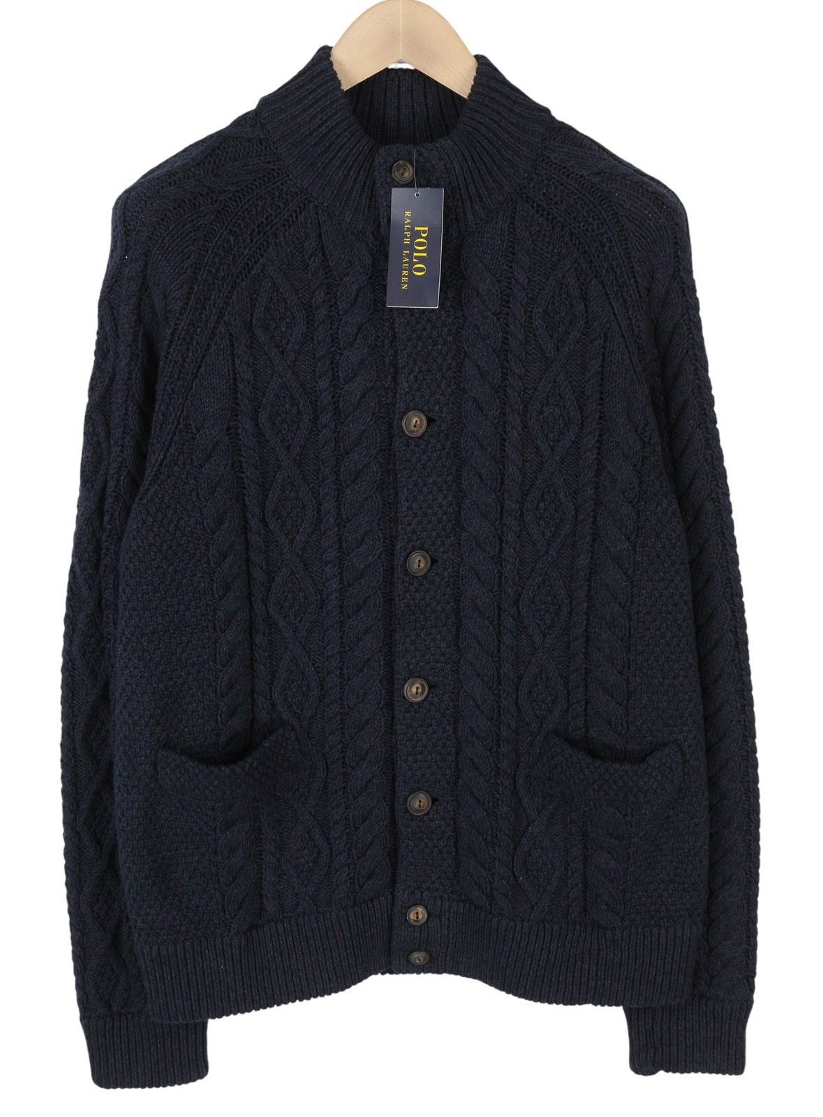 Ralph Lauren Dark Blue L Cable Knit Button Cardigan 86942 Size US L / EU 52-54 / 3 - 2 Thumbnail