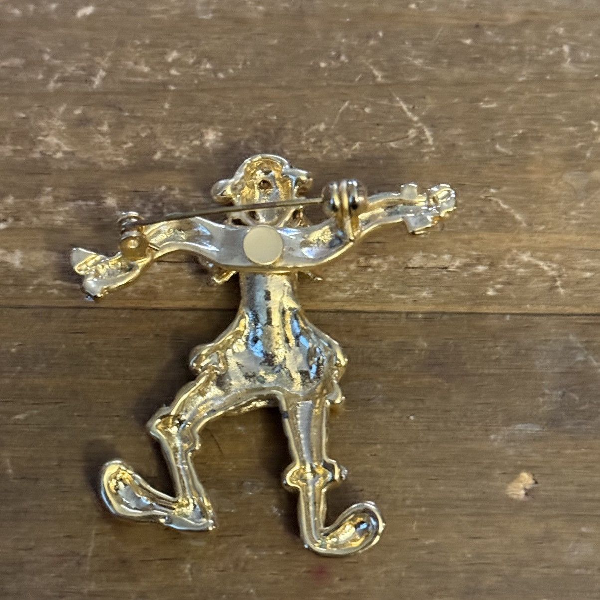 Vintage Vintage gold articulated rhinestone dancing clown brooch Size ONE SIZE - 4 Thumbnail