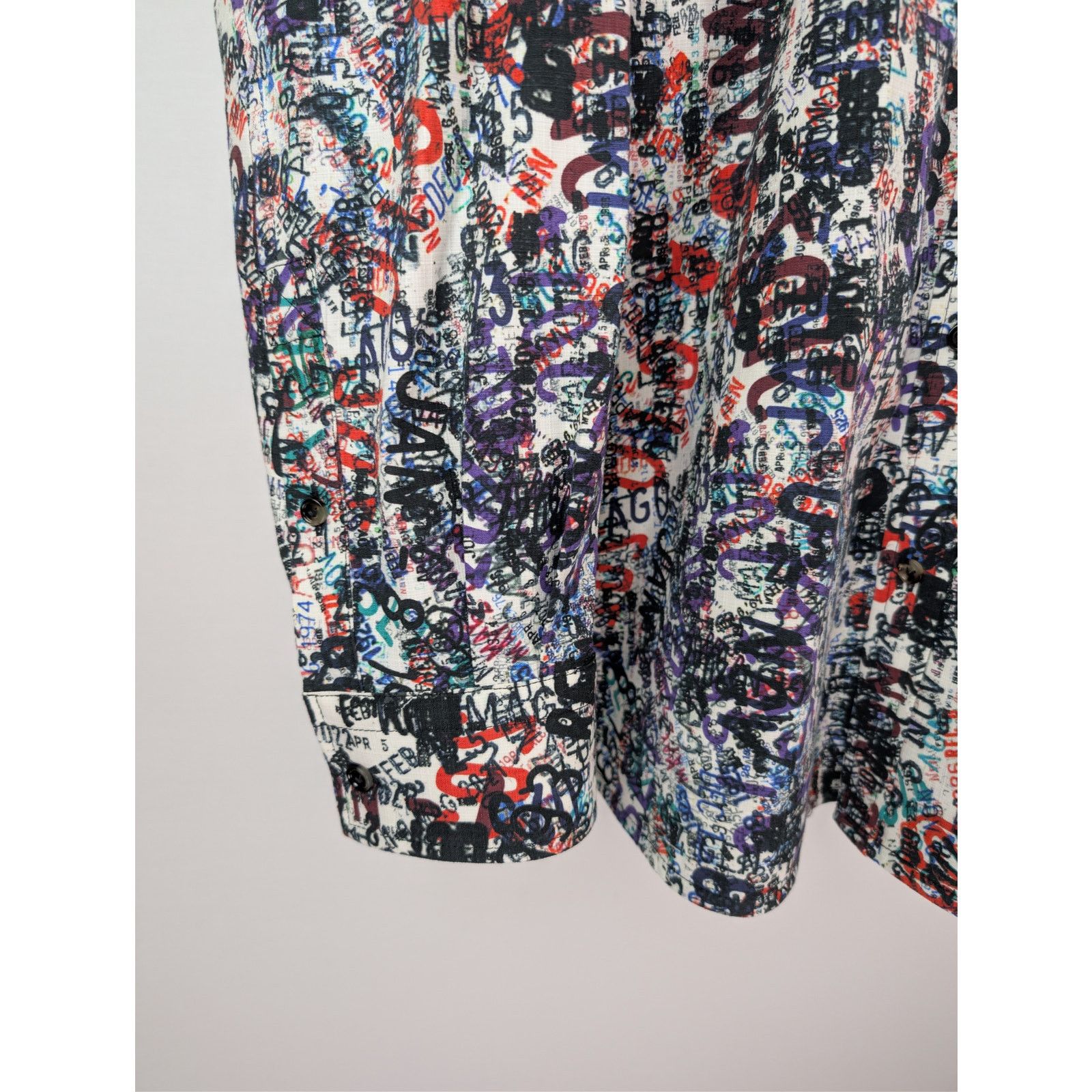 Bottega Veneta o1rshd1 Cotton Wool Date Memory Print Shirt in Chalk / Multi Size US L / EU 52-54 / 3 - 6 Thumbnail