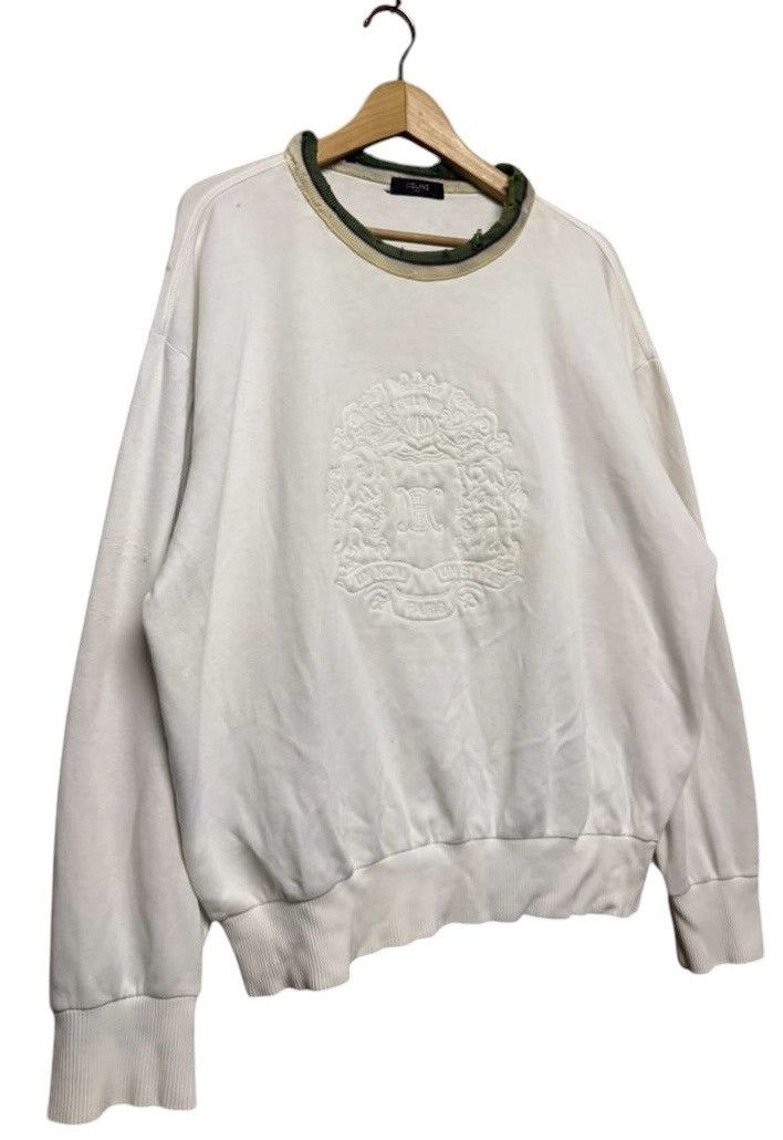 Celine Vtg🔥Celine Paris Ripped Pullover Sweatshirt Embossed Logo Size US L / EU 52-54 / 3 - 5 Thumbnail