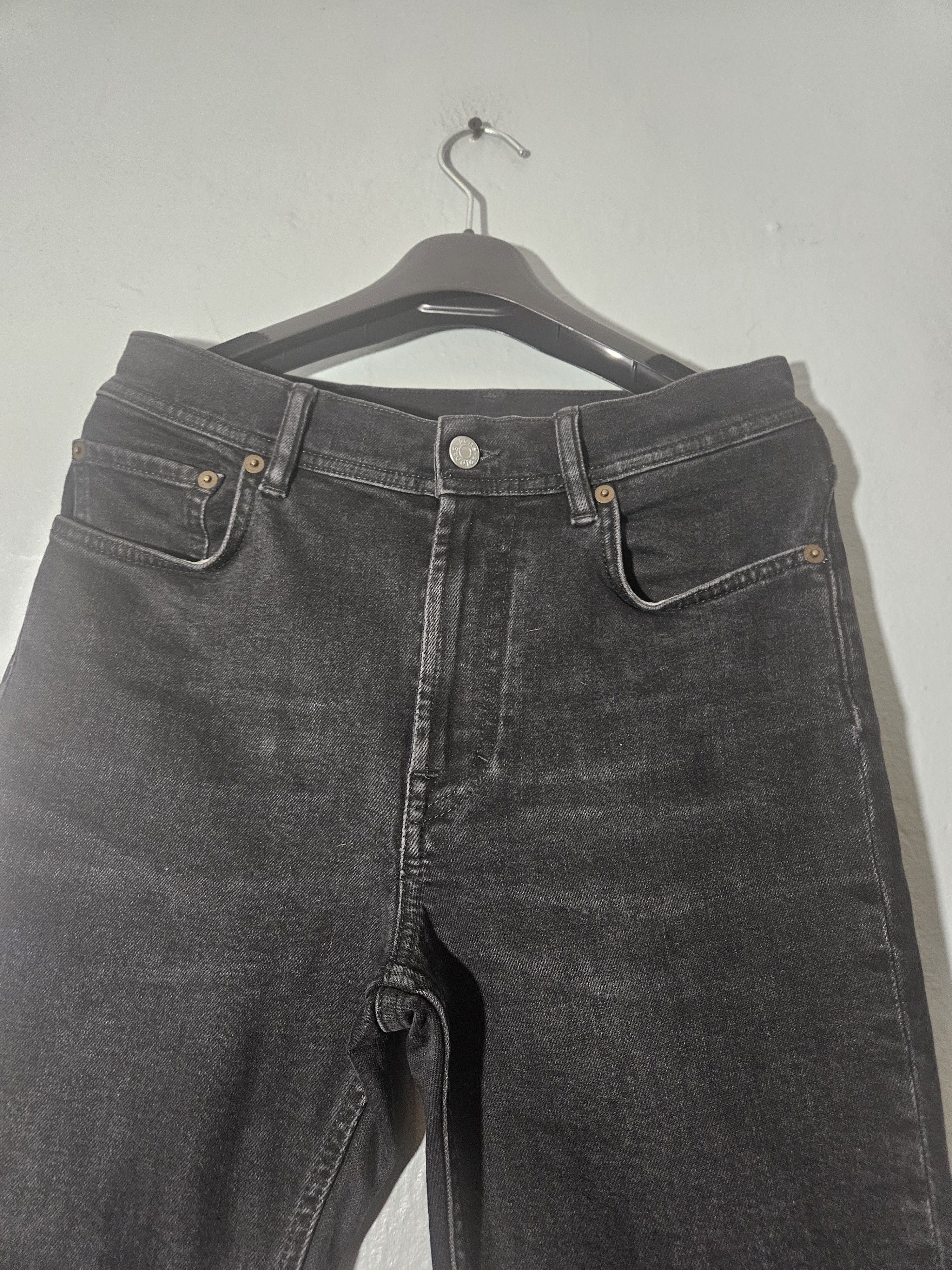 Acne Studios Melk Used Blk Leather Back Patch Black Denim Jeans Size US 29 - 5 Thumbnail