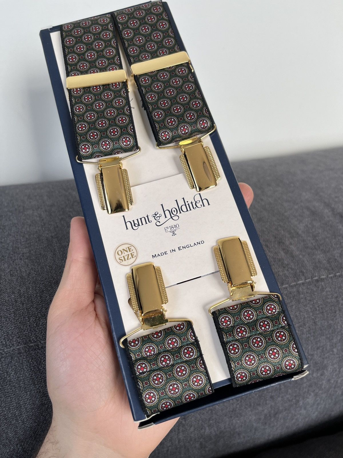 Vintage Hunt & Holditch Green Suspenders Size ONE SIZE - 5 Thumbnail