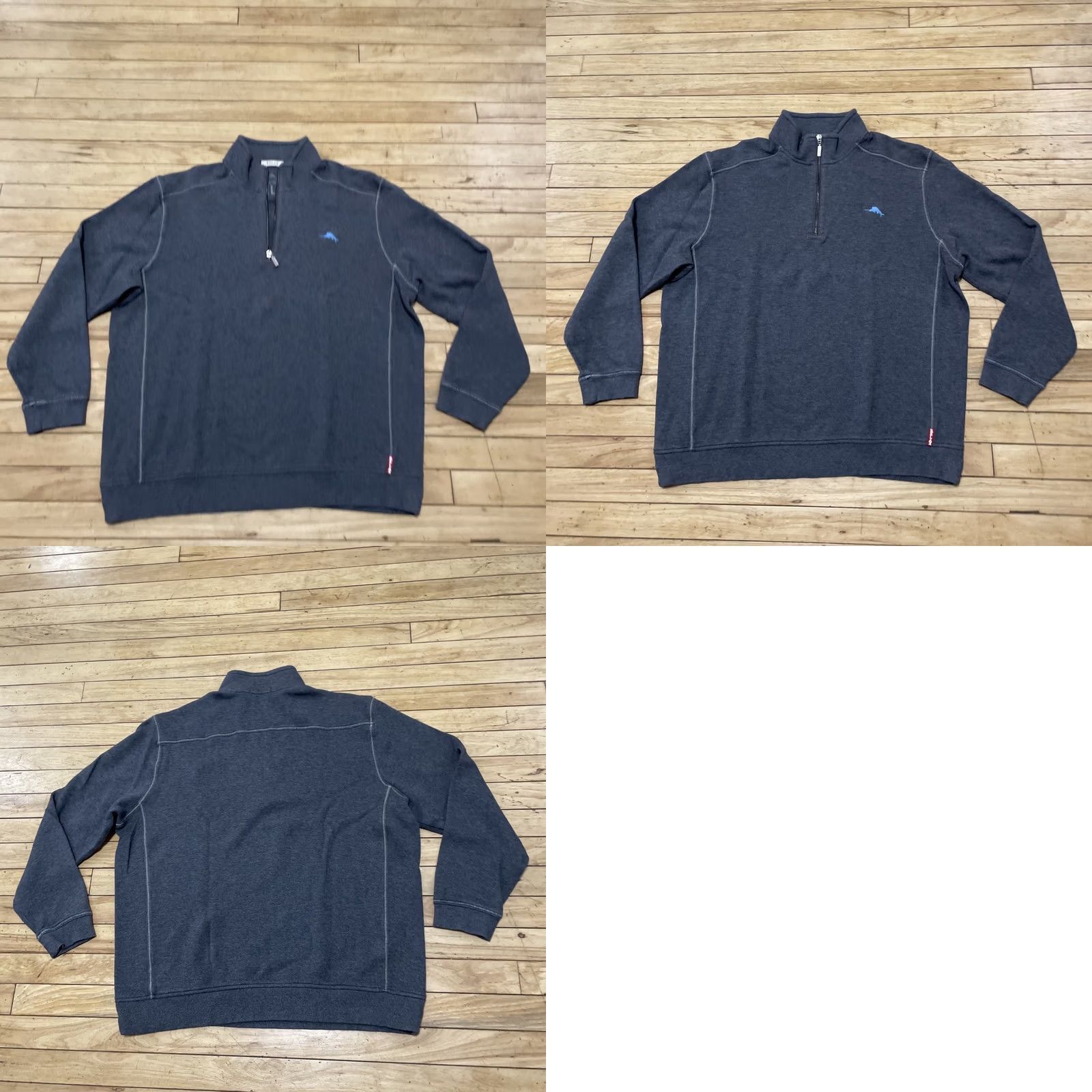 Tommy Bahama Tommy Bahama 1/4 Zip Sweater Men XL Gray Fish Logo Yachty Old Money Active XL Shirt Mens Gray Size US XL / EU 56 / 4 - 11 Thumbnail