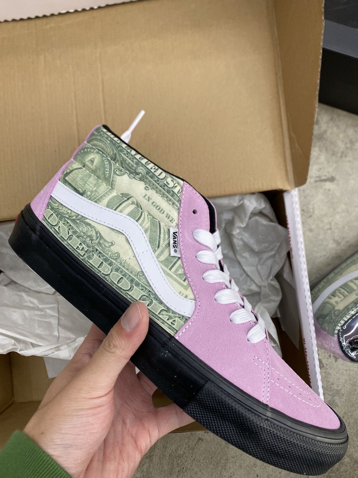 Supreme × Vans Supreme Vans Grosso M Dollar Bills Pink Size US 10.5 / EU 43-44 - 5 Thumbnail