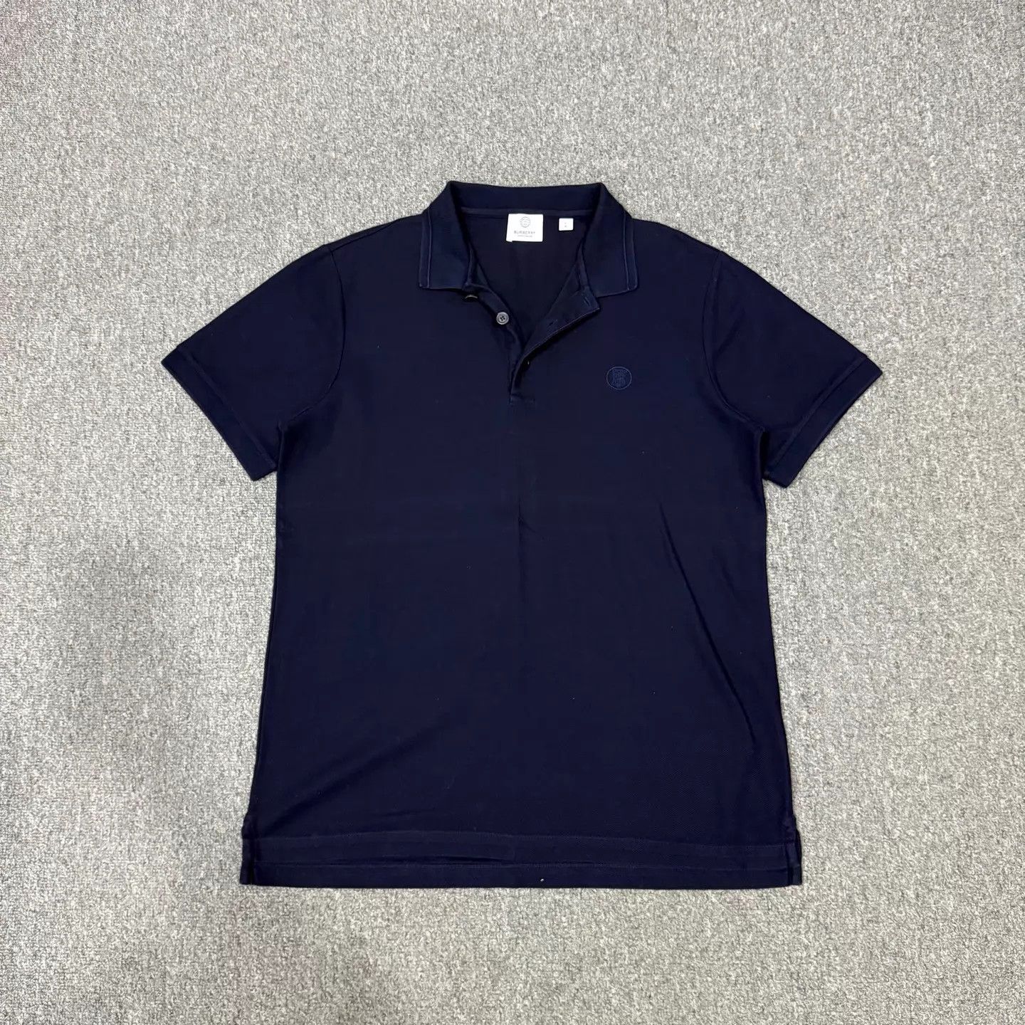 Burberry Burberry Navy Blue Embroidered Logo Short-Sleeve Polo L Size US L / EU 52-54 / 3 - 1 Thumbnail
