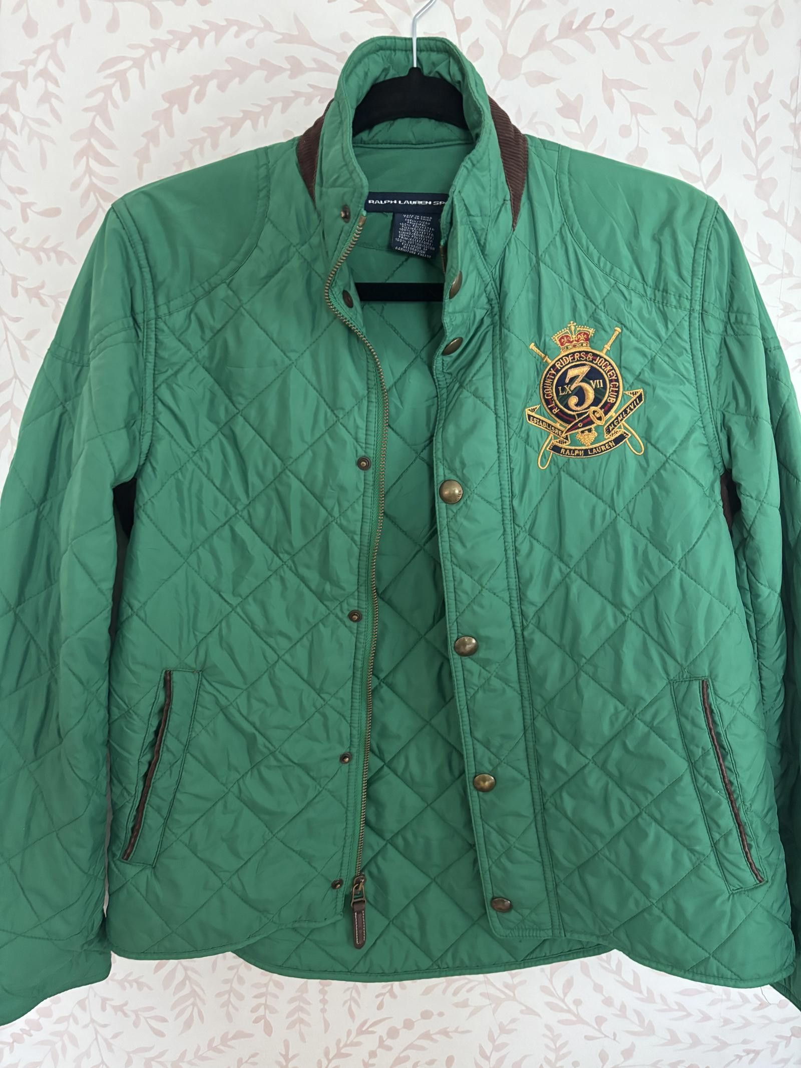 Polo Ralph Lauren Ralph Lauren Sport Quilted Green Jacket with Emblem Size S / US 4 / IT 40 - 4 Thumbnail