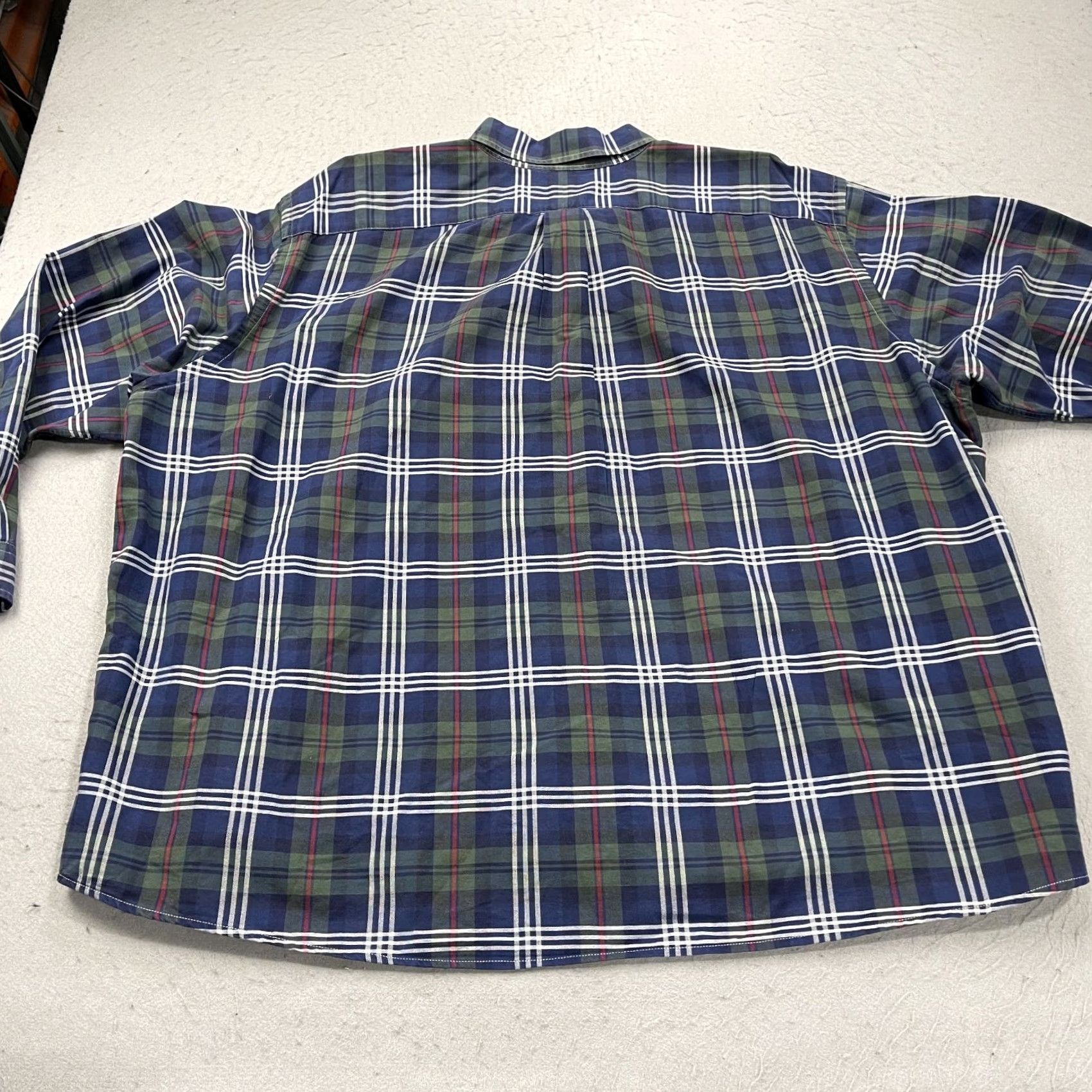 Ralph Lauren Ralph Lauren Shirt Mens 3XB Big Plaid Pony Blue Green Long Sleeve 100% Cotton Shirt Size US XXL / EU 58 / 5 - 6 Thumbnail