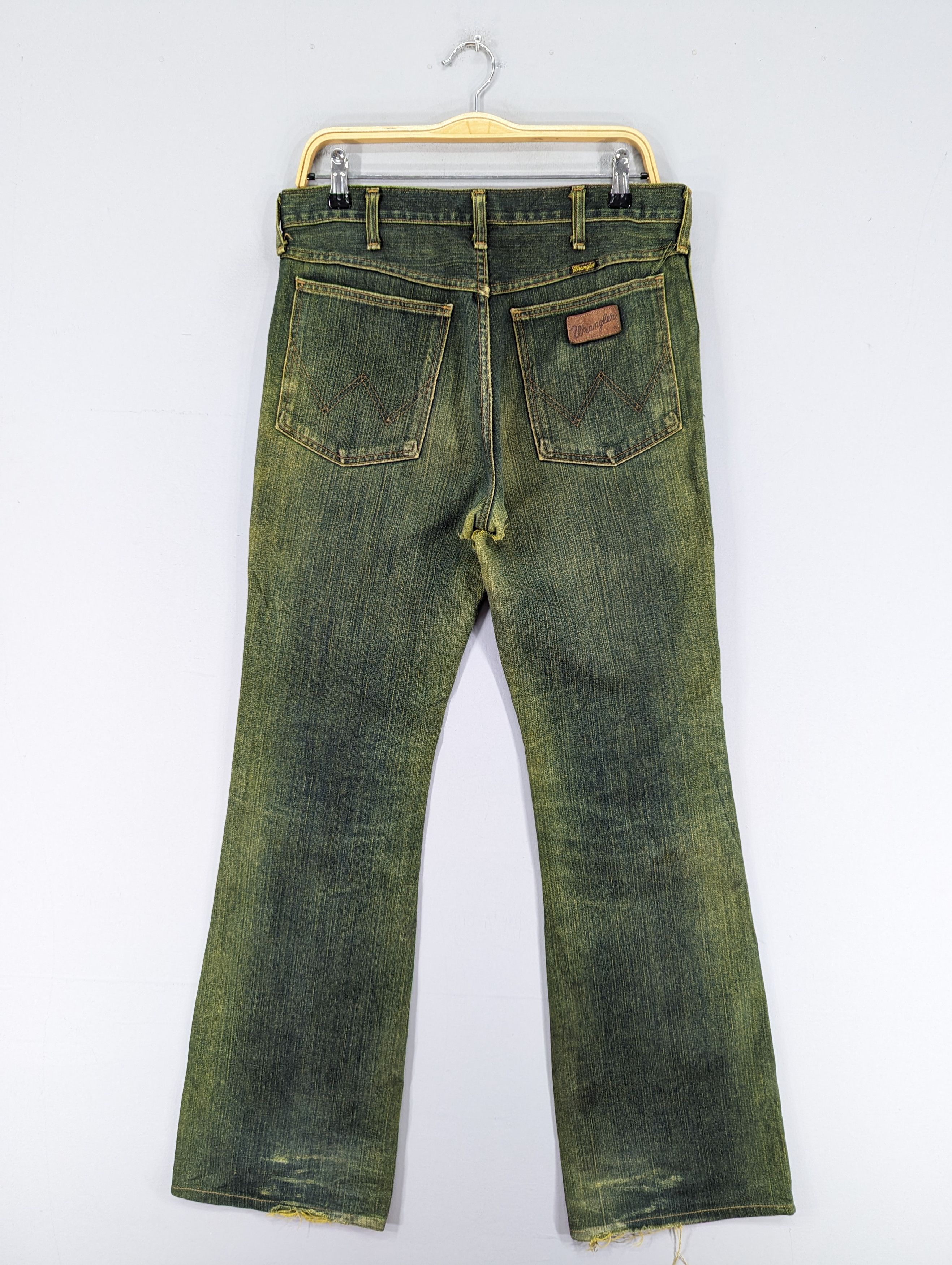 Wrangler 💥RARE💥Vintage Wrangler BlueBell Flared Bootcut Green Jeans Size US 33 - 6 Thumbnail