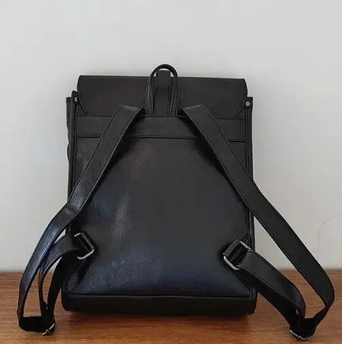 VIBE Haseki x Miyo Retro fashion pu leather usb port backpack y2k Size ONE SIZE - 5 Thumbnail