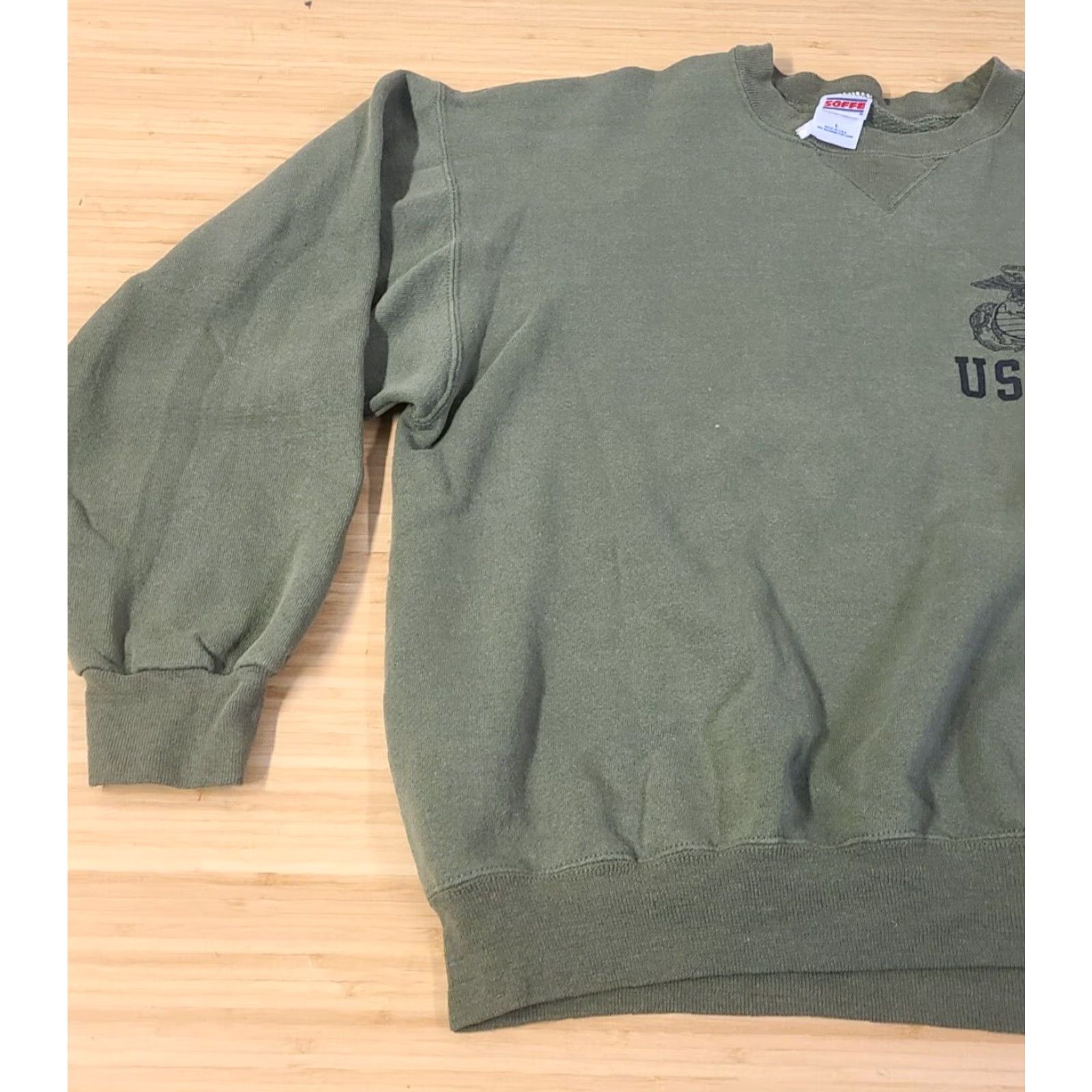 Soffe Soffe USMC Sweatshirt Men L Olive Green Logo Pullover Solid Knit Cotton Polyester USA Marines Size US L / EU 52-54 / 3 - 3 Thumbnail