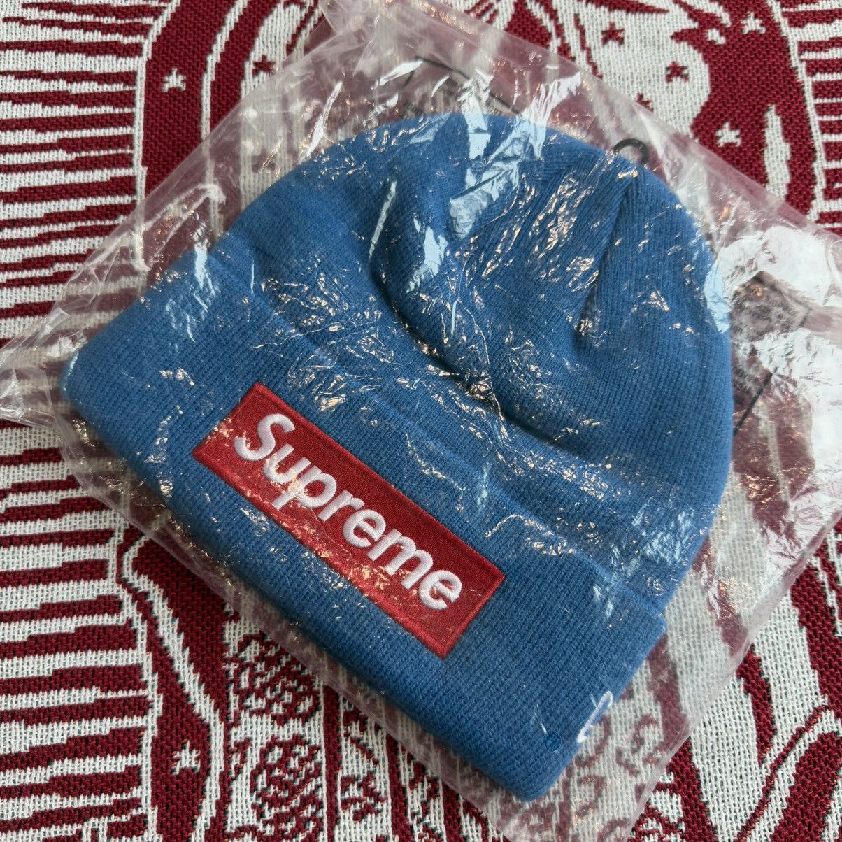 New Era × Supreme FW22 Supreme New Era Box Logo Beanie Blue OS Size ONE SIZE - 12 Thumbnail