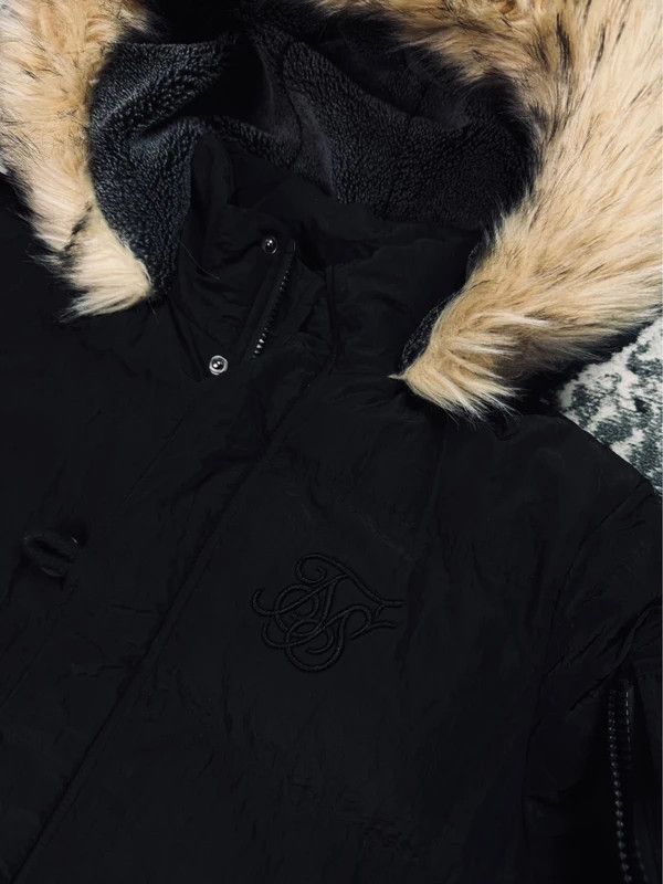 SikSilk Siksilk black down parka jacket with S logo Size US S / EU 44-46 / 1 - 5 Thumbnail