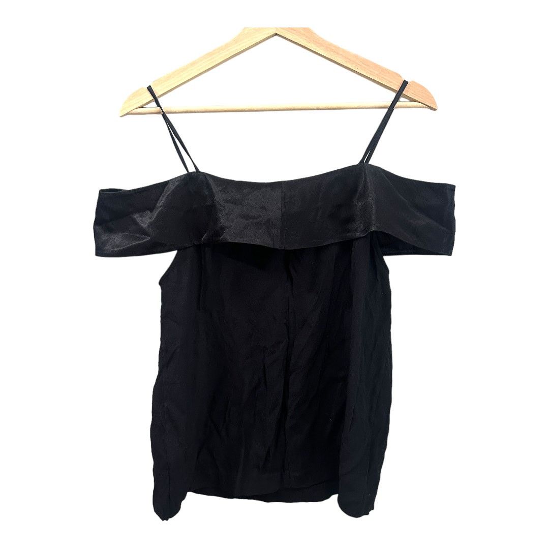 H&M H&M Black Viscose Cold Off Shoulder Dressy Top Blouse 6 S Size M / US 6-8 / IT 42-44 - 2 Thumbnail