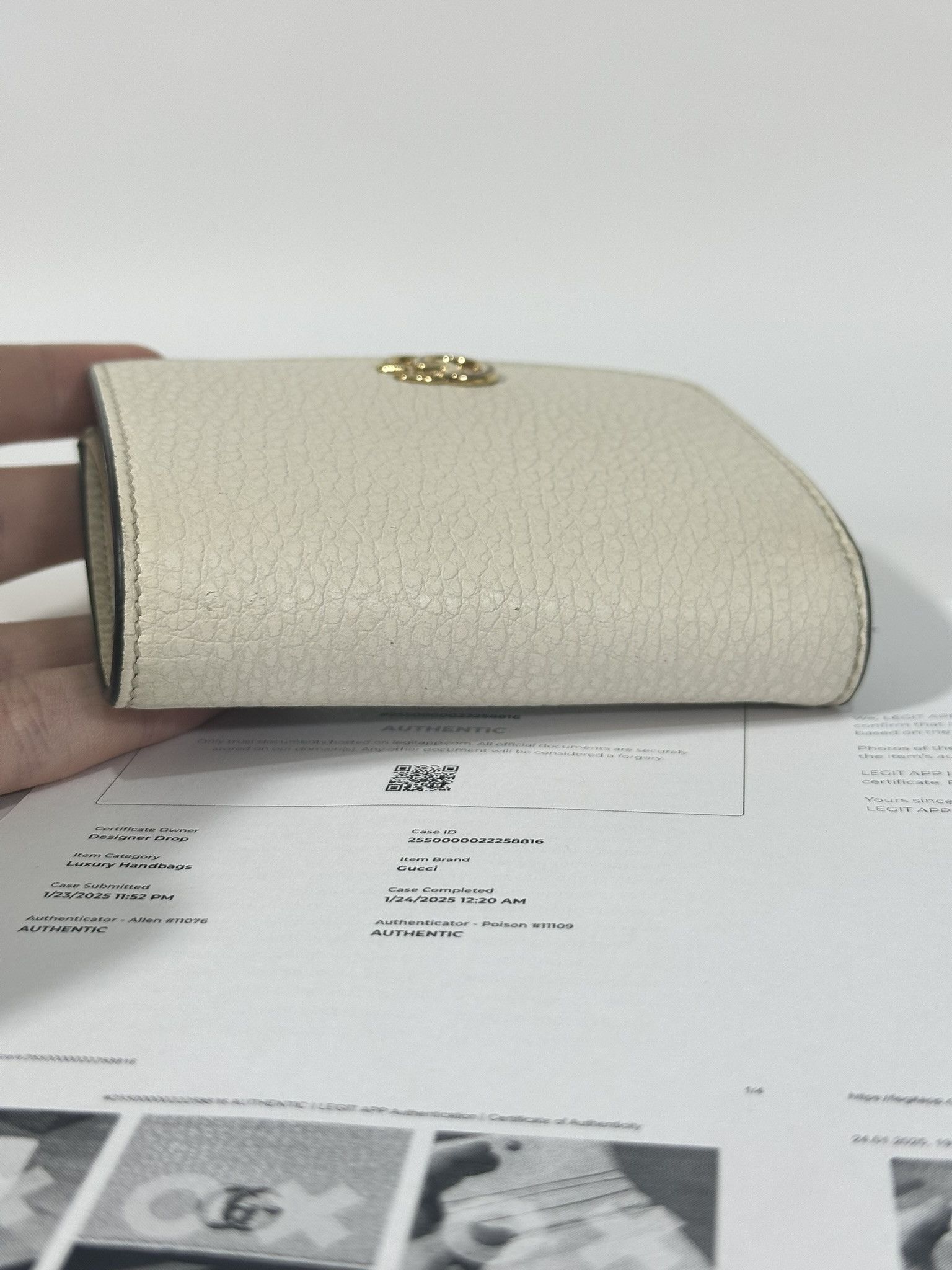 Gucci Gucci Wallet Marmont Supreme GG Monogram Ivory Leather Size ONE SIZE - 11 Thumbnail