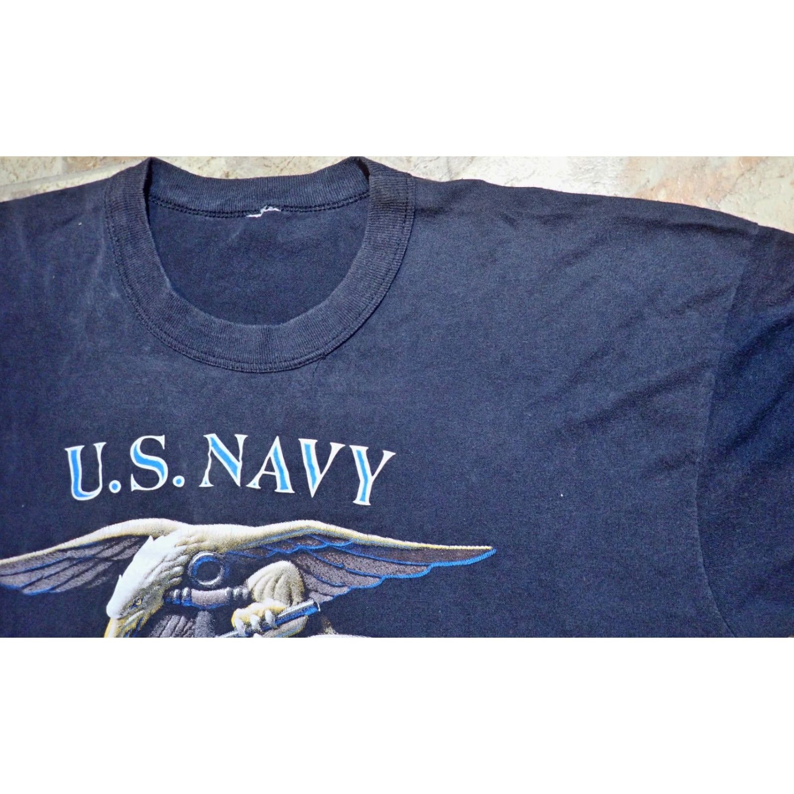 Vintage VINTAGE 1980s US Navy SEALS My Life For Freedom Cotton Blend Graphic T-Shirt Mens Large L Navy Frogmen Decade Military Men's Size US L / EU 52-54 / 3 - 6 Thumbnail