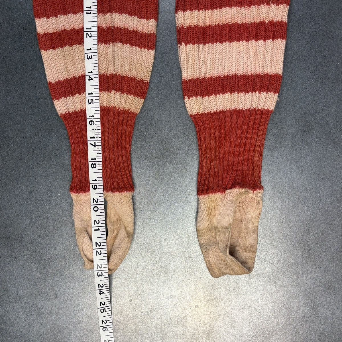 Vintage 1930s Vintage Baseball Socks Striped Wool Stirrup Tube Warm Size ONE SIZE - 7 Thumbnail