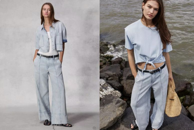 Rag & Bone Rag & Bone Featherweight Arianna Palazzo Jeans in Aliah 23 Size 23" - 10 Thumbnail
