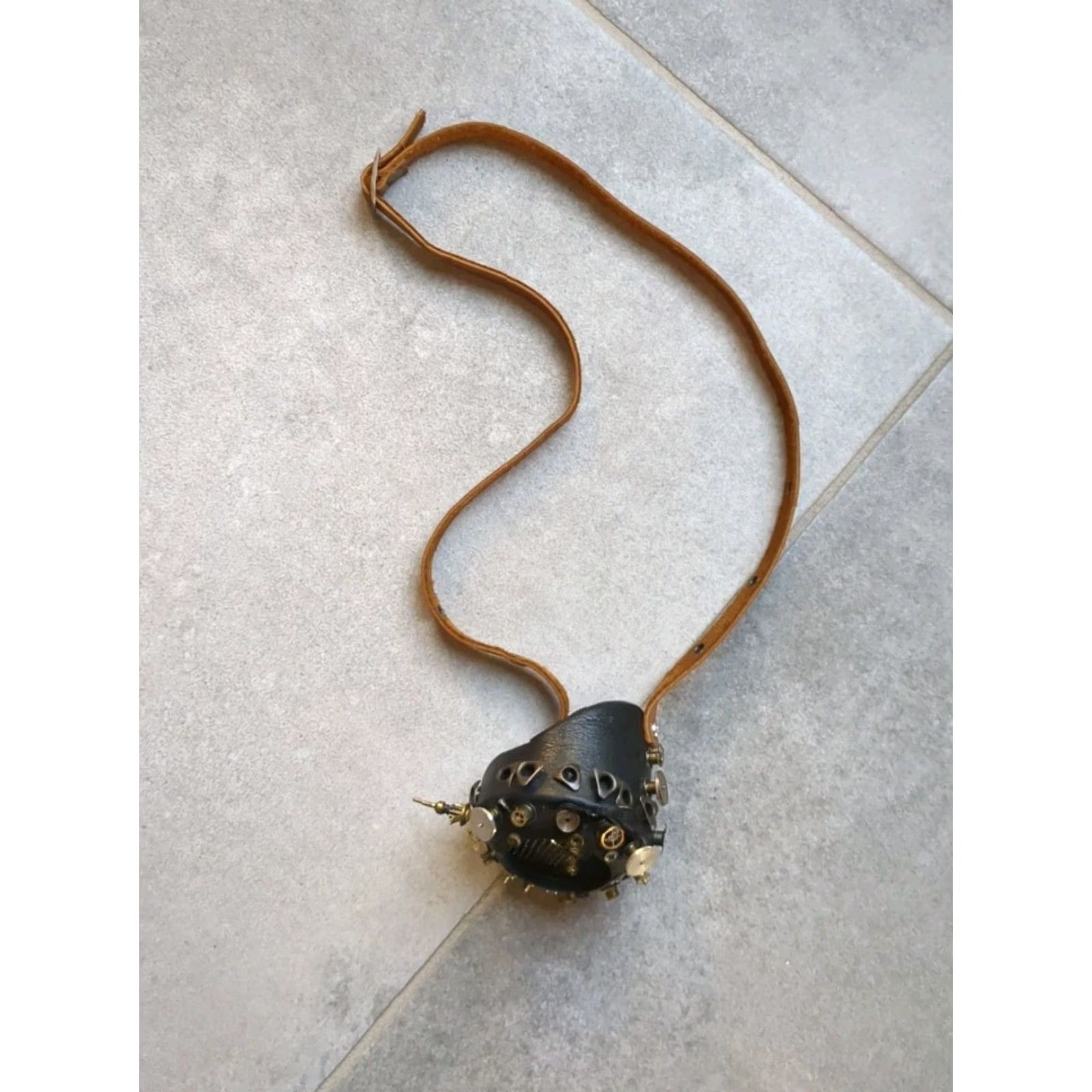 Vintage Halloween Steampunk Buccaneer Eye Patch Pirate Costume Skeleton Head Skull Size ONE SIZE - 2 Thumbnail