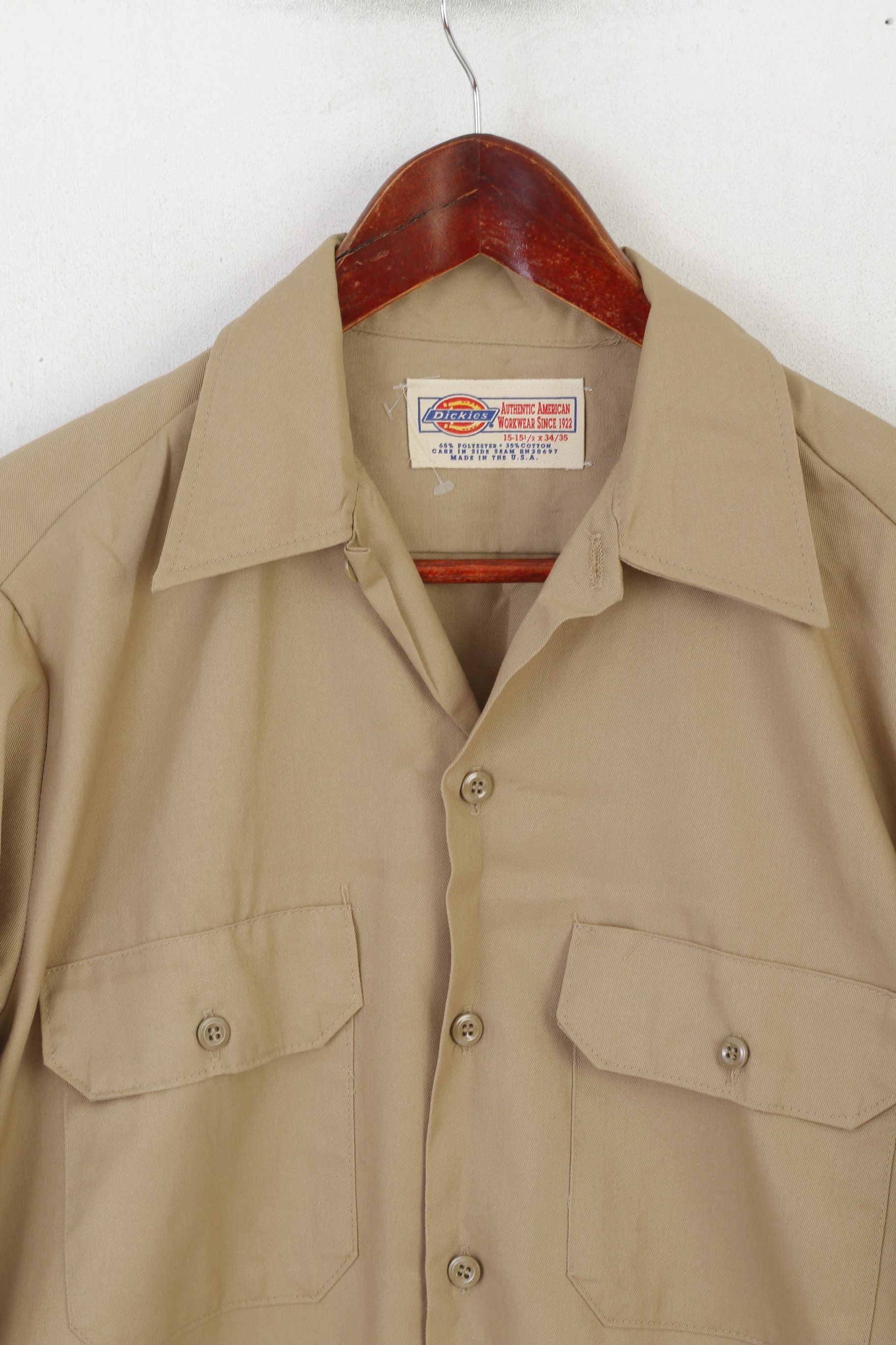 Dickies Dickies Men 34/35 M Casual Shirt Brown Cotton 8128 Size US M / EU 48-50 / 2 - 3 Thumbnail