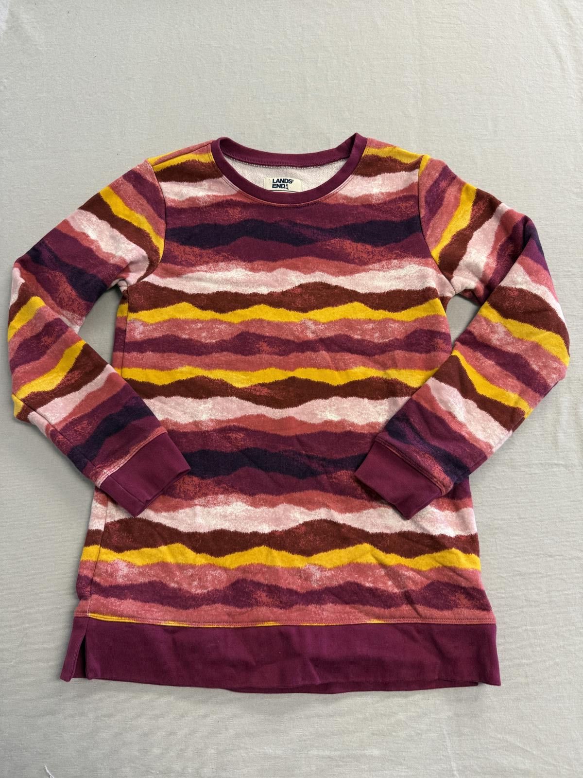 Lands' End Womens Lands Serious Sweats Crewneck Purple / Maroon XS Size XS / US 0-2 / IT 36-38 - 1 Thumbnail
