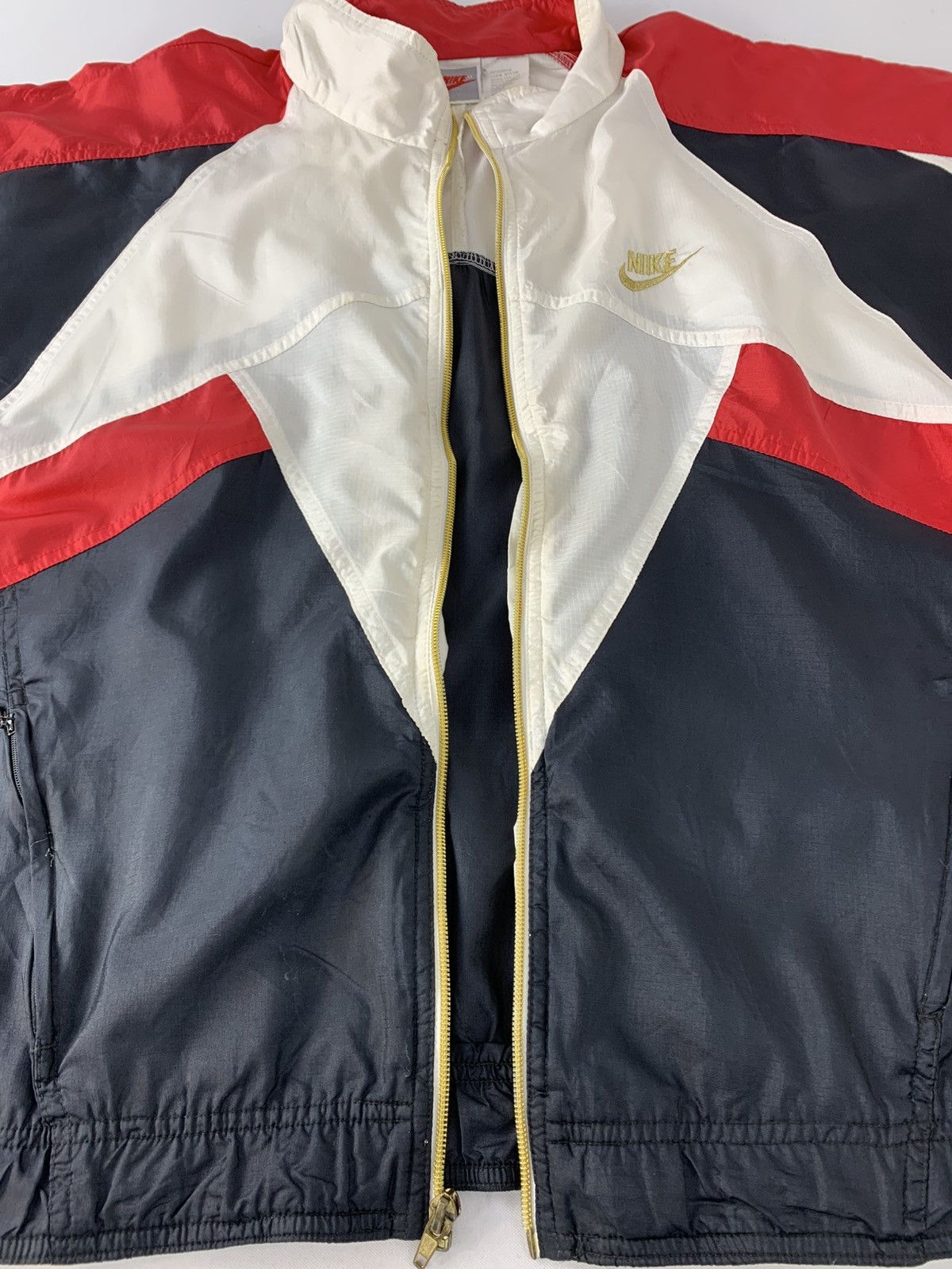 Nike 90s Nike Grey Tag Windbreaker Nylon Jacket Colour Block Size US L / EU 52-54 / 3 - 5 Thumbnail