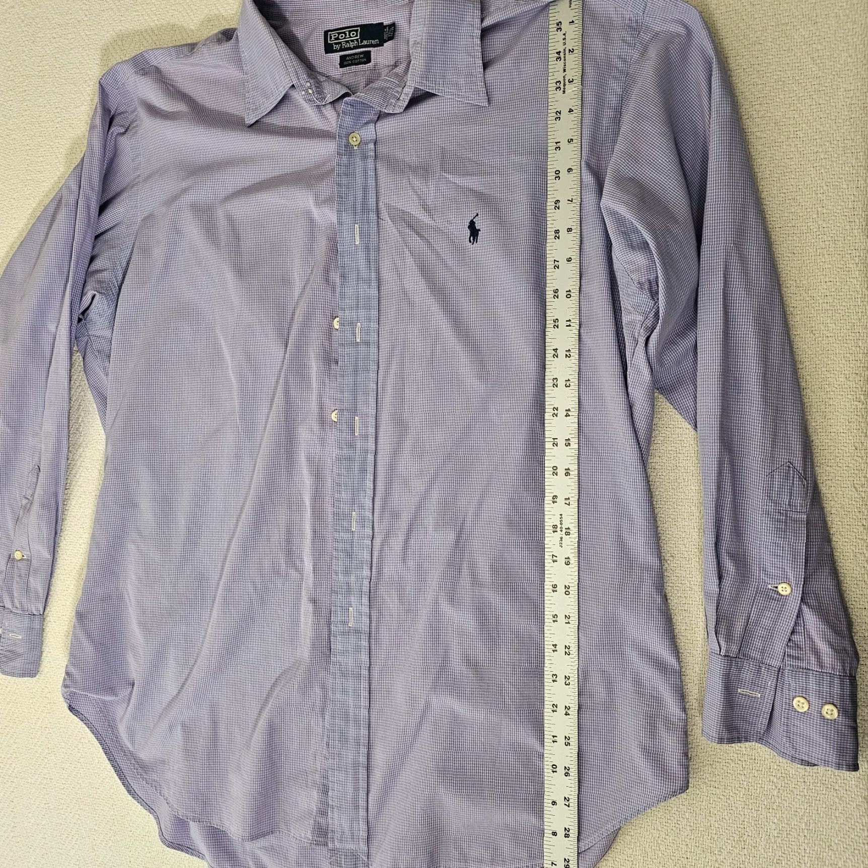 Polo Ralph Lauren VINTAGE Polo Ralph Lauren Button-Up Shirt Men 17.5 34 Purple Check Casual Preppy Pocketed 100% Cotton Mens Size US XXL / EU 58 / 5 - 5 Thumbnail
