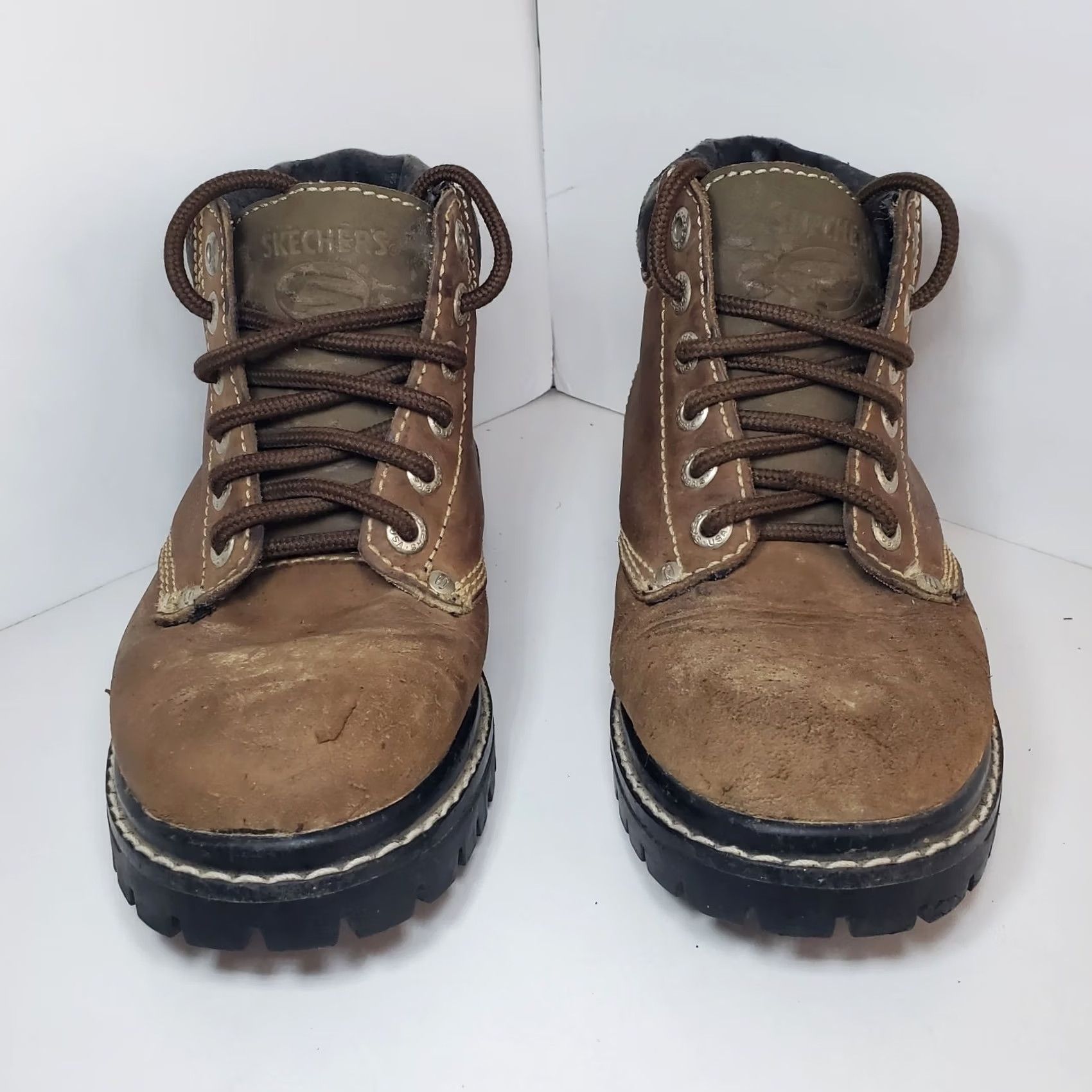 SKECHERS VINTAGE Sketchers Womens Sz 6 Brown Lug Boots 90s Y2K Chunky Grunge Distressed Boot Size US 6 / IT 36 - 3 Thumbnail
