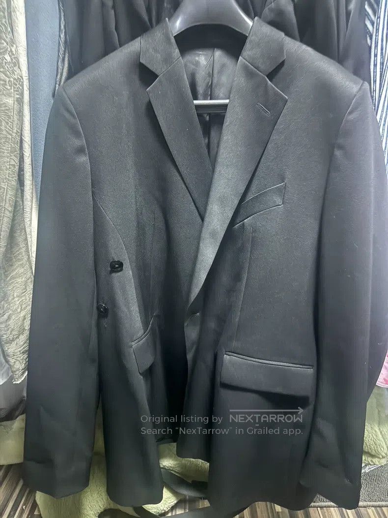 Martine Rose Martine Rose Black Oversized Pleated Slant-Button Suit Size 46R - 2 Thumbnail