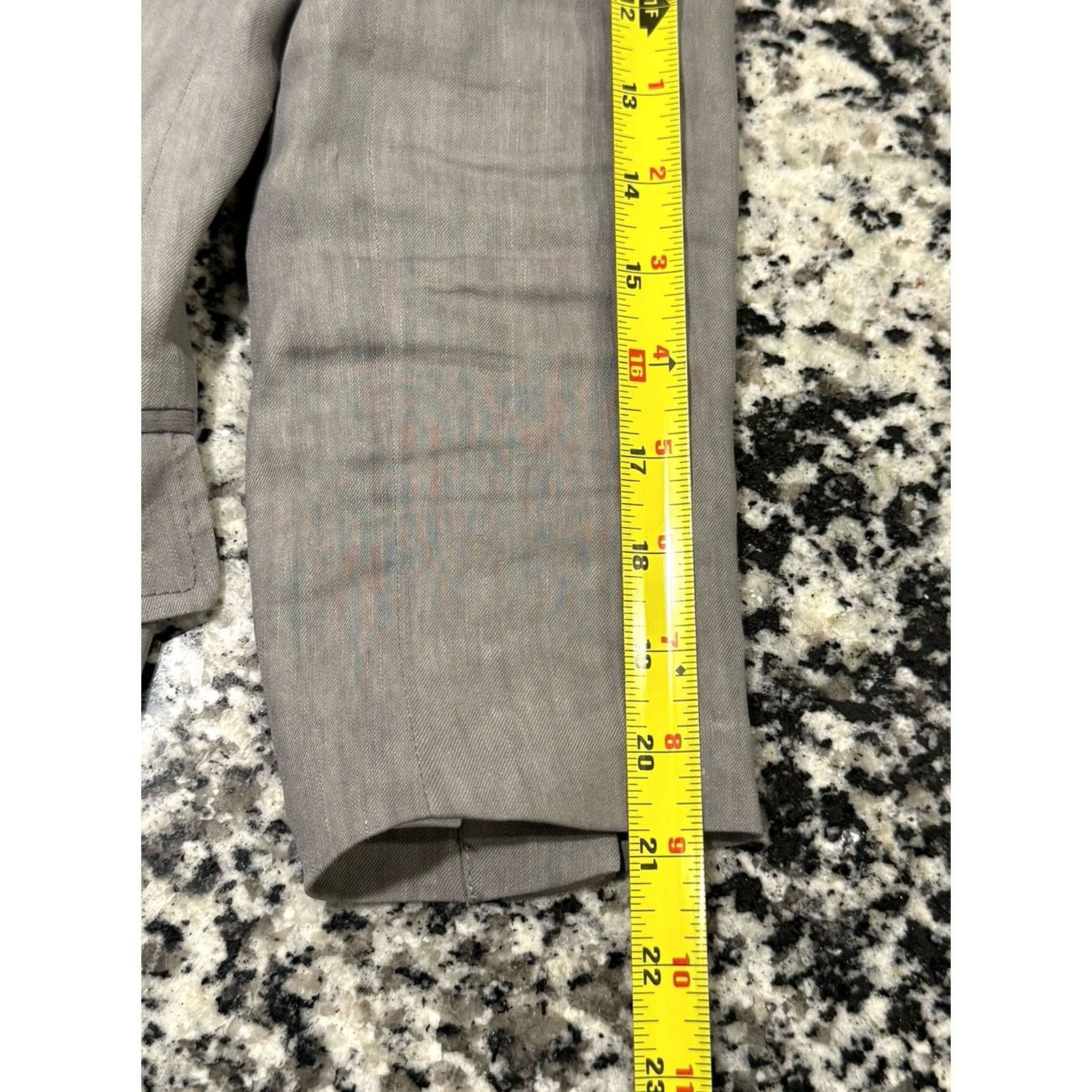 SMYTHE Smythe Blazer Jacket Womens Size 4 Gray Linen Blend Sharp Shoulder One Button Surgeon Cuffs Size S / US 4 / IT 40 - 7 Thumbnail