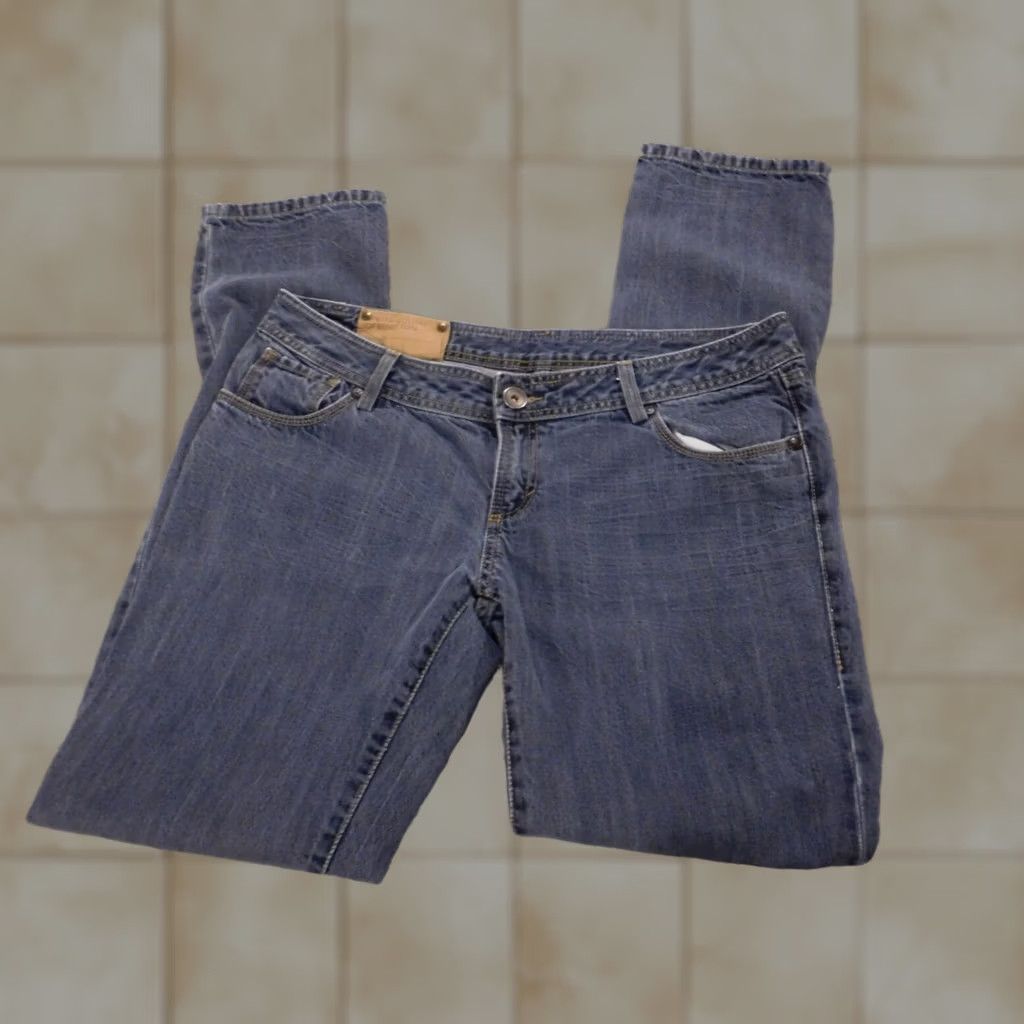 United Colors Of Benetton United Colors of Benetton Jeans Woman 32 Blue Straight Slimming Distressed Zipper Denim Regular 31in Inseam Womens Size 24" / US 00 / IT 34 - 1 Thumbnail
