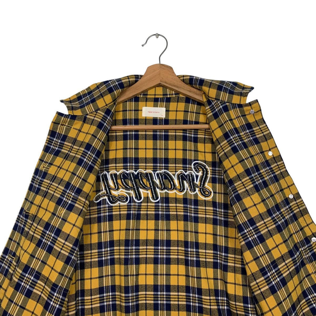Japanese Brand REPIPI ARMARIO Yellow Check Crop Flannel Jacket #2600-C117 Size M / US 6-8 / IT 42-44 - 12 Thumbnail