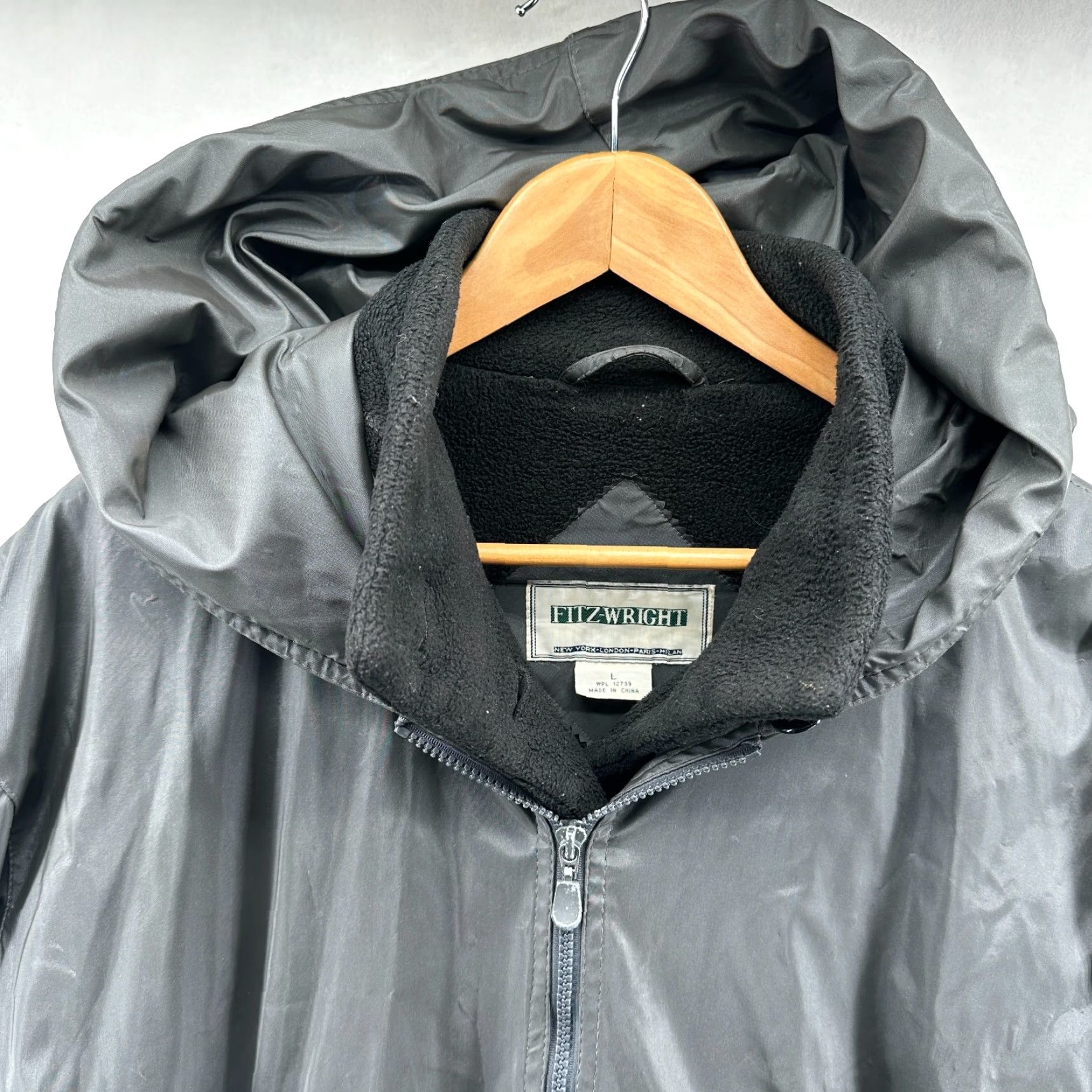 Vintage VINTAGE Fitz-Wright Parka Rain Jacket Fleece Lined Full Zip Oversized Womens Large Black Size L / US 10 / IT 46 - 6 Thumbnail