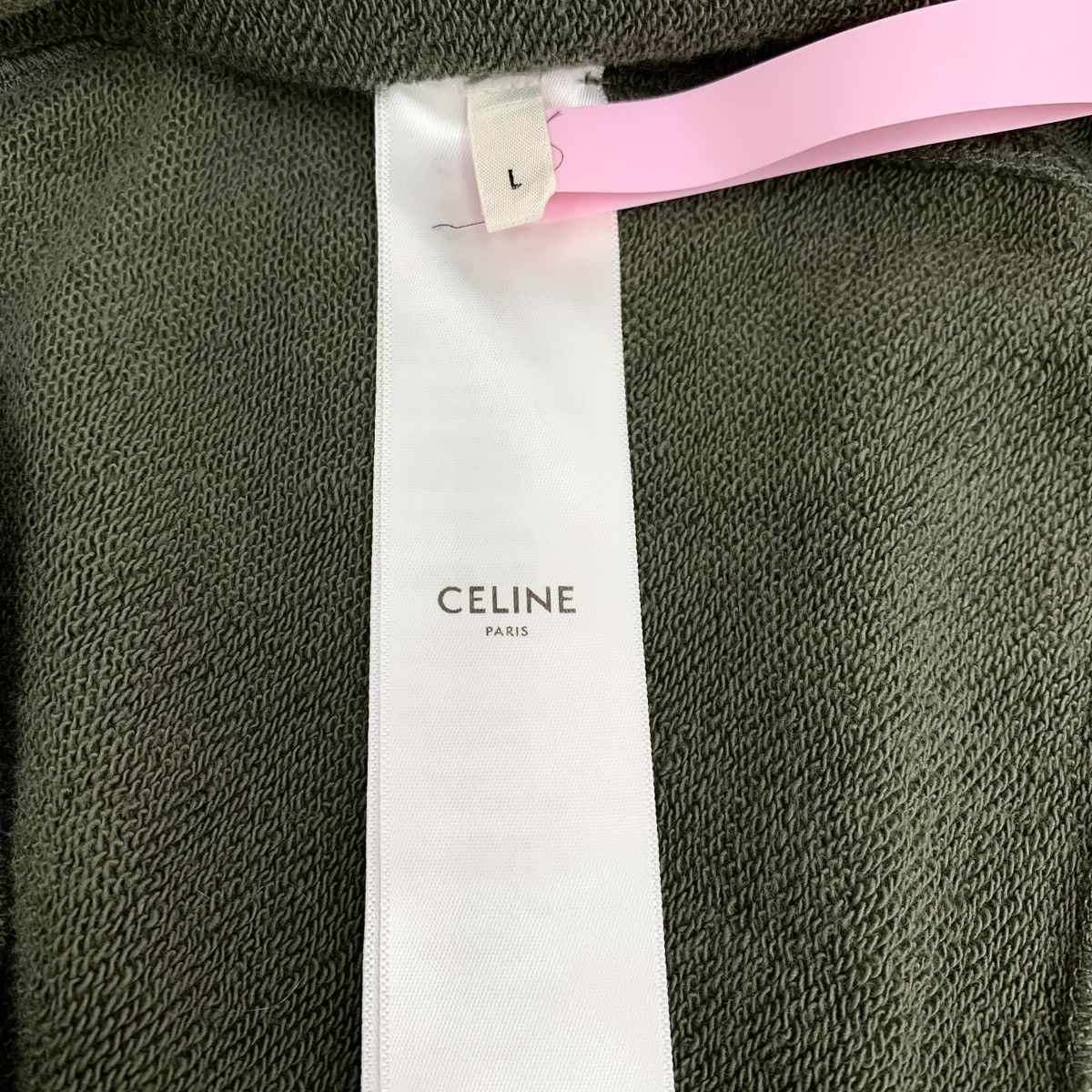 Celine Celine Dark Green Letter Printed Crew Neck Sweatshirt K26WX Size L / US 10 / IT 46 - 7 Thumbnail