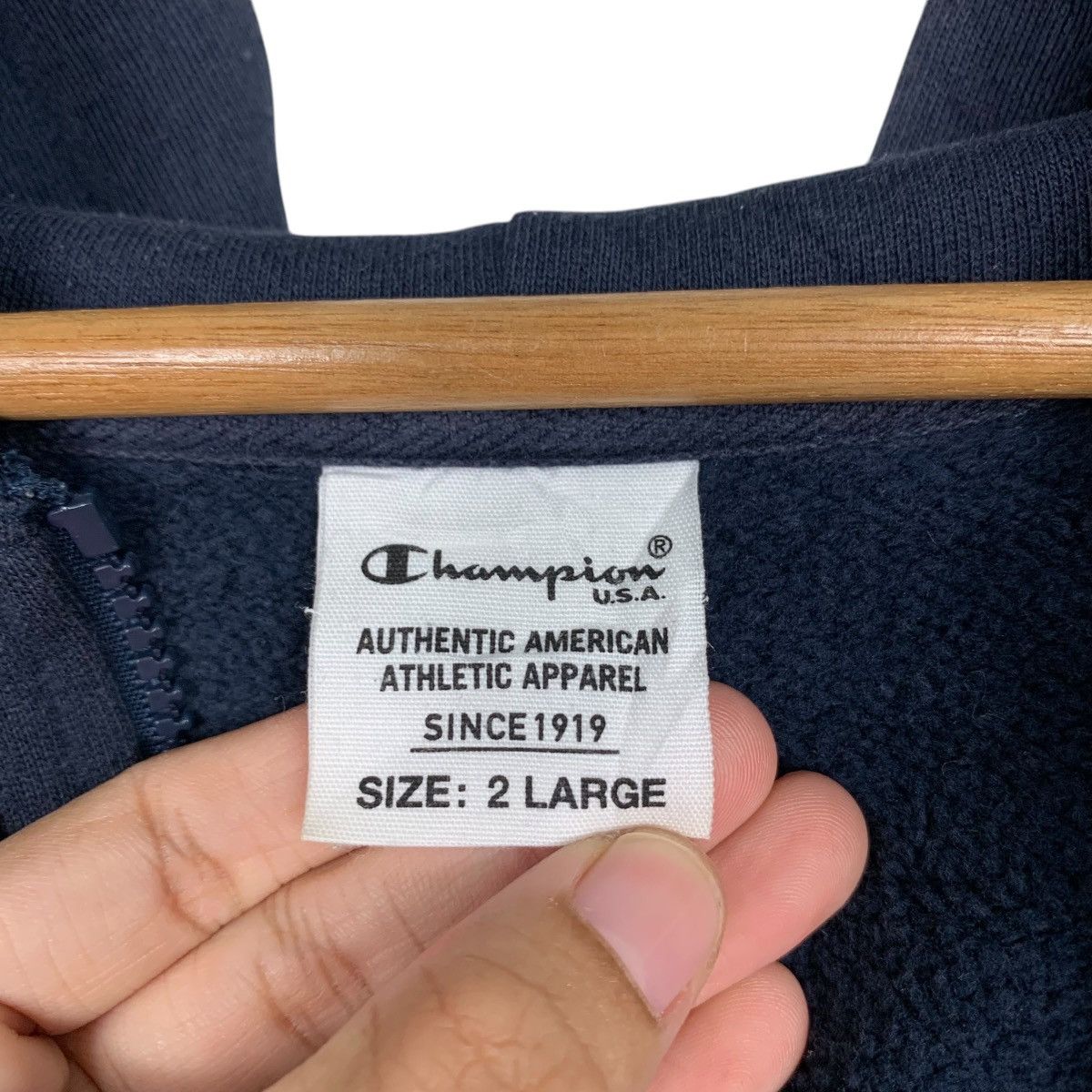 Champion CHAMPION Navy Blue Zipper Hoodies Sweatshirt #1724-C76 Size US XXL / EU 58 / 5 - 18 Thumbnail