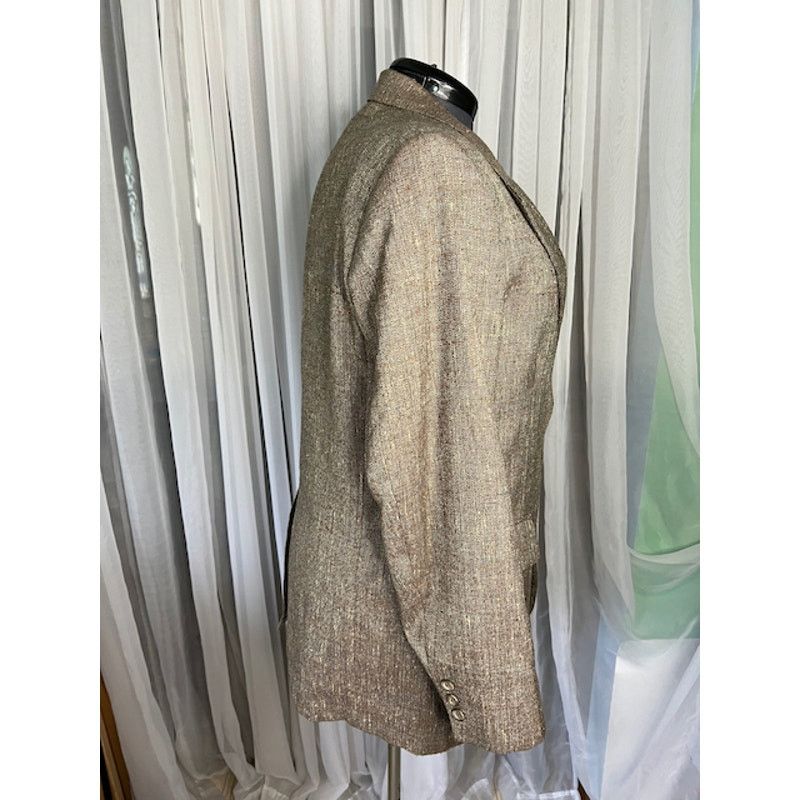 Vintage blazer sport coat tweed Vintage tan Size 44R - 6 Thumbnail