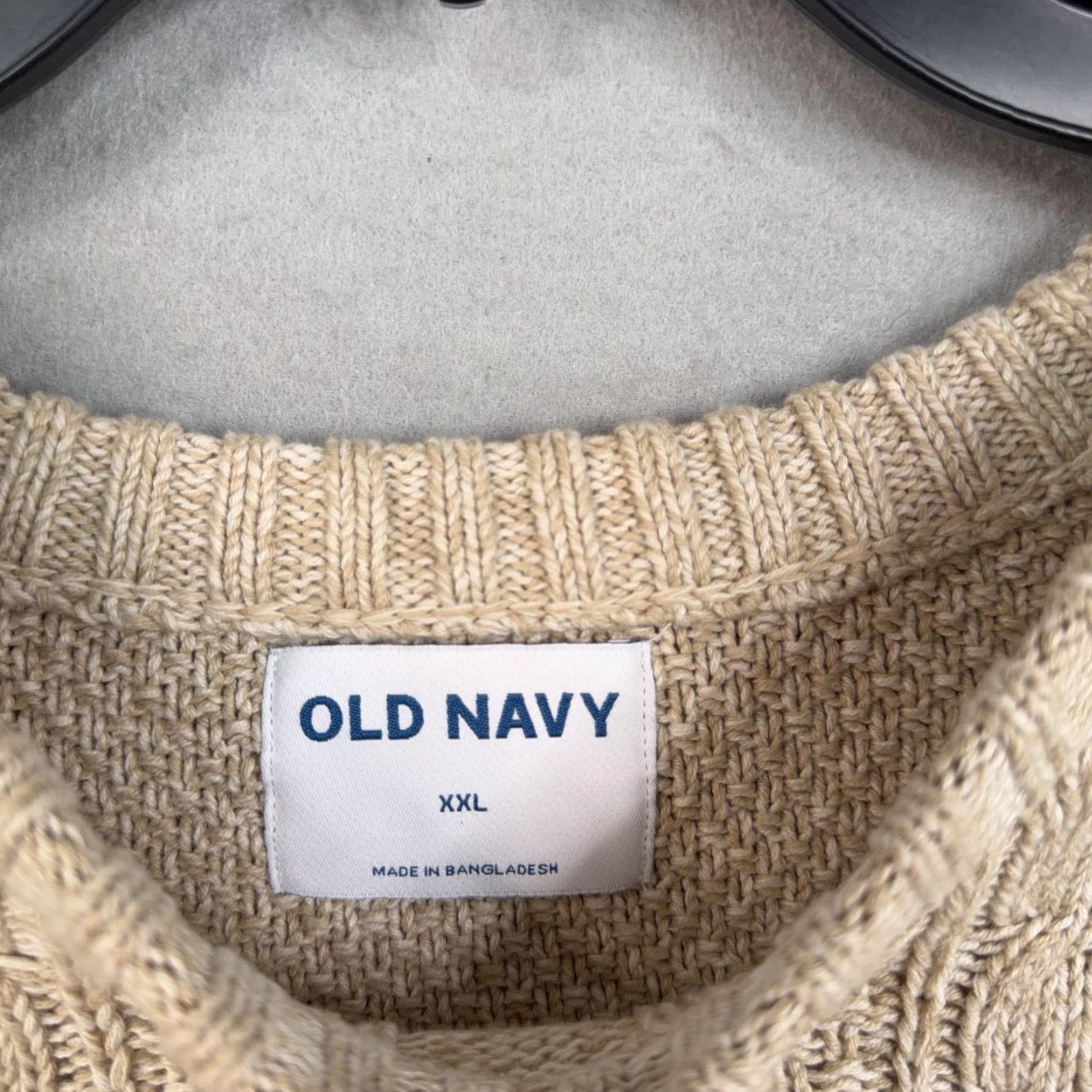 Old Navy Old Navy Mens 2XL Beige Cable Knit Crewneck Pullover Sweater Size US XXL / EU 58 / 5 - 4 Thumbnail