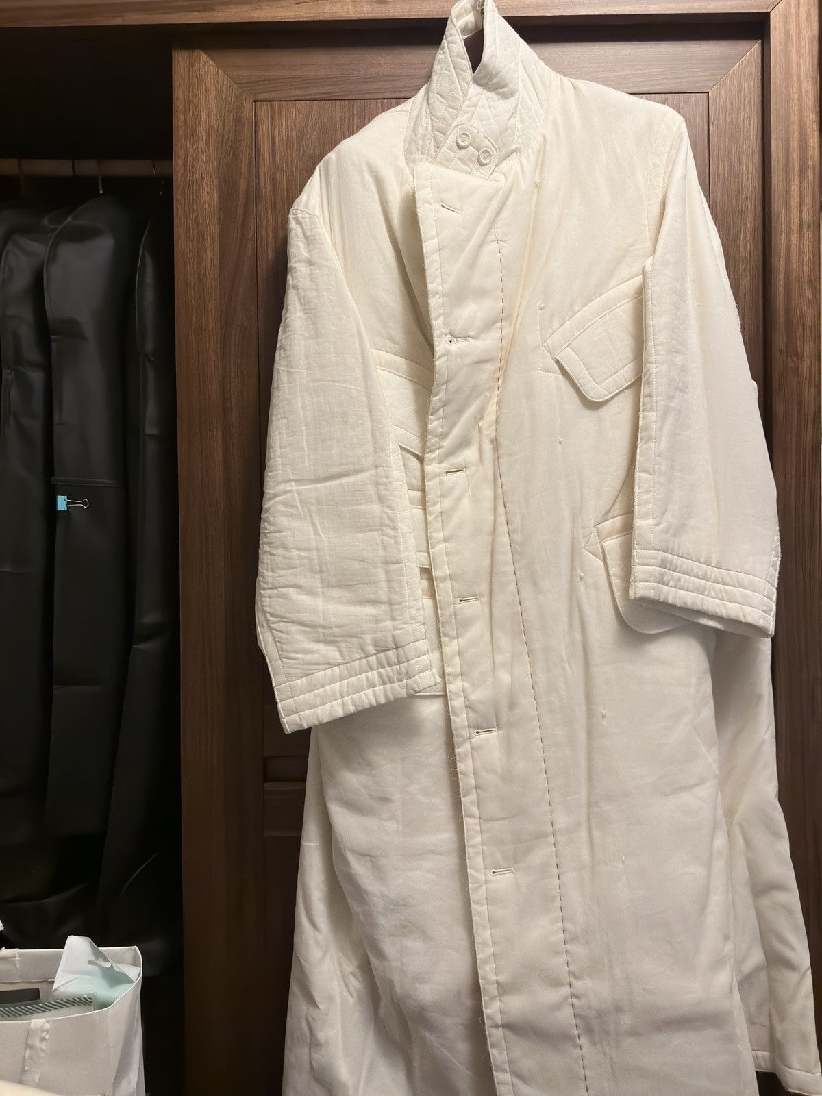 Maison Margiela Maison Margiela Artisanal SS22 Embroidered White Toile Coat Size US L / EU 52-54 / 3 - 3 Thumbnail