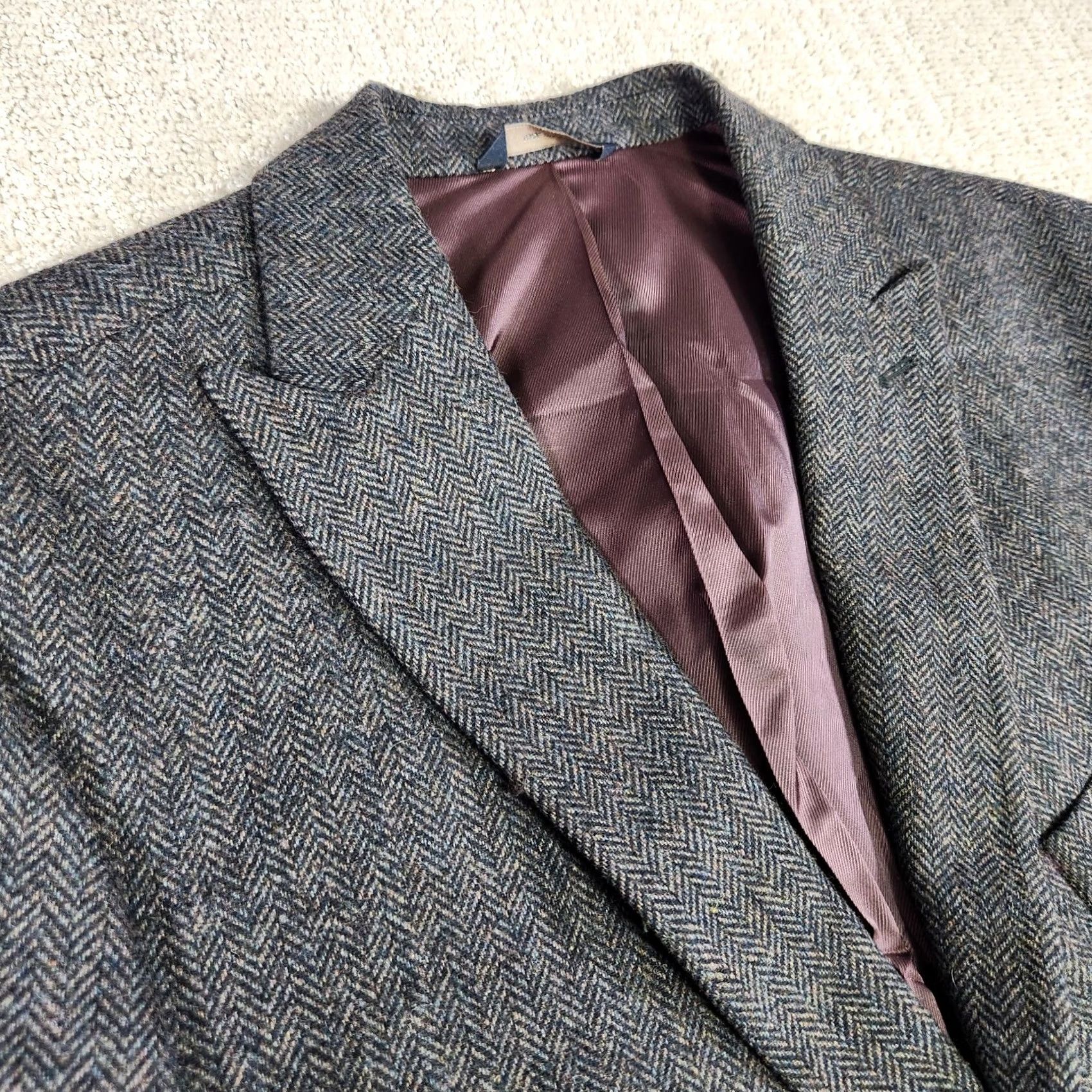 Banana Republic Banana Republic Blazer Men 46R Herringbone Tweed Peak Lapel Two-Button Elbow Patches Wool Polyester Multicolor 2 Piece Regular NEW Size 46R - 2 Thumbnail