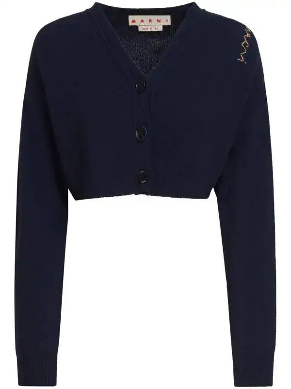 Marni o1w1db10426 Cashmere Cardigan in Blue Size S / US 4 / IT 40 - 1 Thumbnail