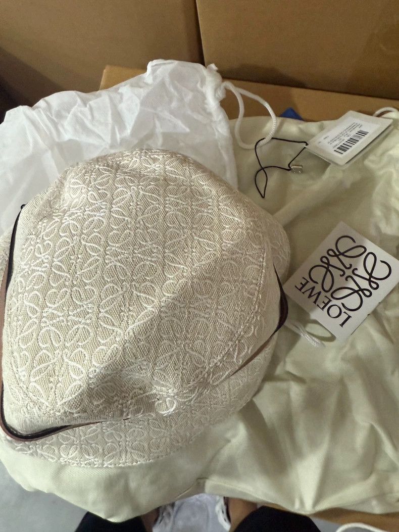 Loewe LOEWE size 57 Cotton bucket hat with embossed logo leather Size ONE SIZE - 2 Thumbnail
