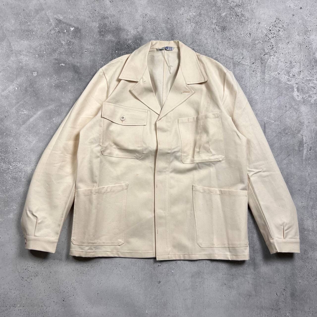 Le Laboureur Vintage 70s 80s Work 4-Pocket Chore Jacket Beige Size 50 Size US M / EU 48-50 / 2 - 1 Thumbnail