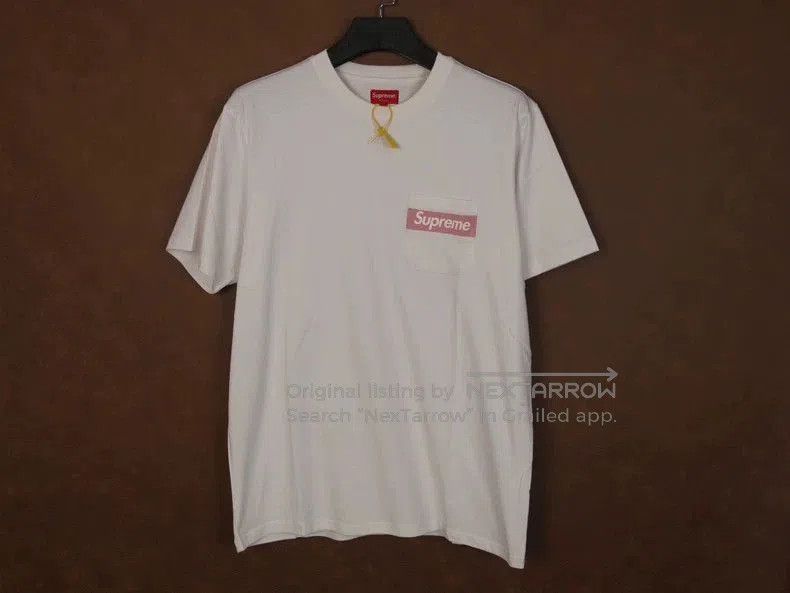 Balenciaga Supreme SS19 Mesh Stripe Pocket Tee White-yf. Size US L / EU 52-54 / 3 - 1 Thumbnail