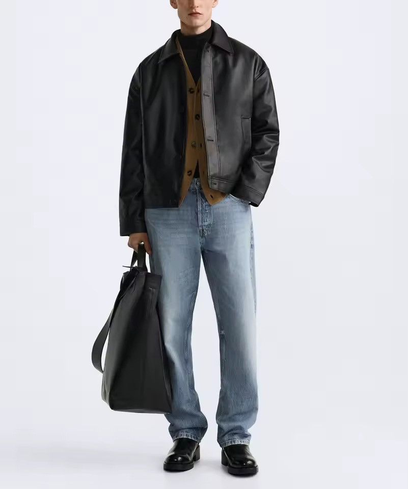 Other Casual PU Leather Loose Basic Black Jacket Size US M / EU 48-50 / 2 - 2 Thumbnail