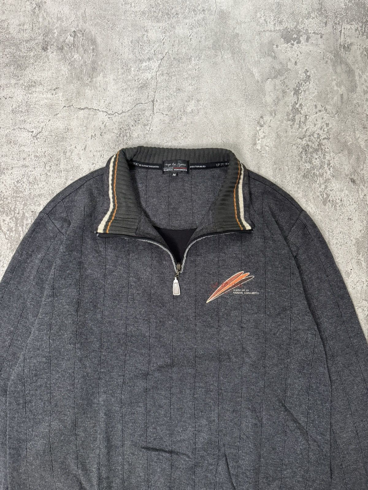 Kansai Yamamoto VINTAGE KANSAI YAMAMOTO SWEATER WITH HALF ZIPER Size US M / EU 48-50 / 2 - 2 Thumbnail
