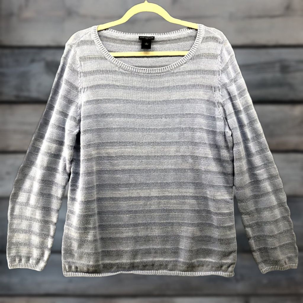 Ann Taylor Ann Taylor Sweater Womens Extra Large XL Dusty Blue Pullover Cotton Size XL / US 12-14 / IT 48-50 - 1 Thumbnail