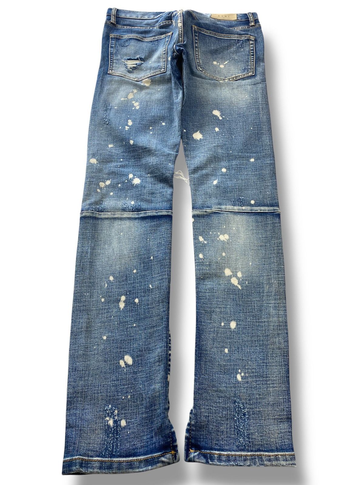MNML Mnml Ripped Paint Splatter Style Skinny Leg Jeans Size US 34 / EU 50 - 3 Thumbnail