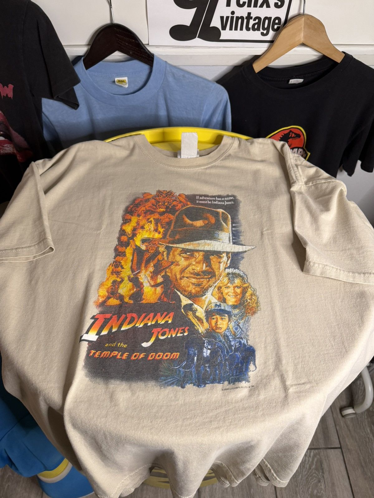 Vintage 1990s Indiana Jones Temple of doom T-shirt Size US L / EU 52-54 / 3 - 4 Thumbnail